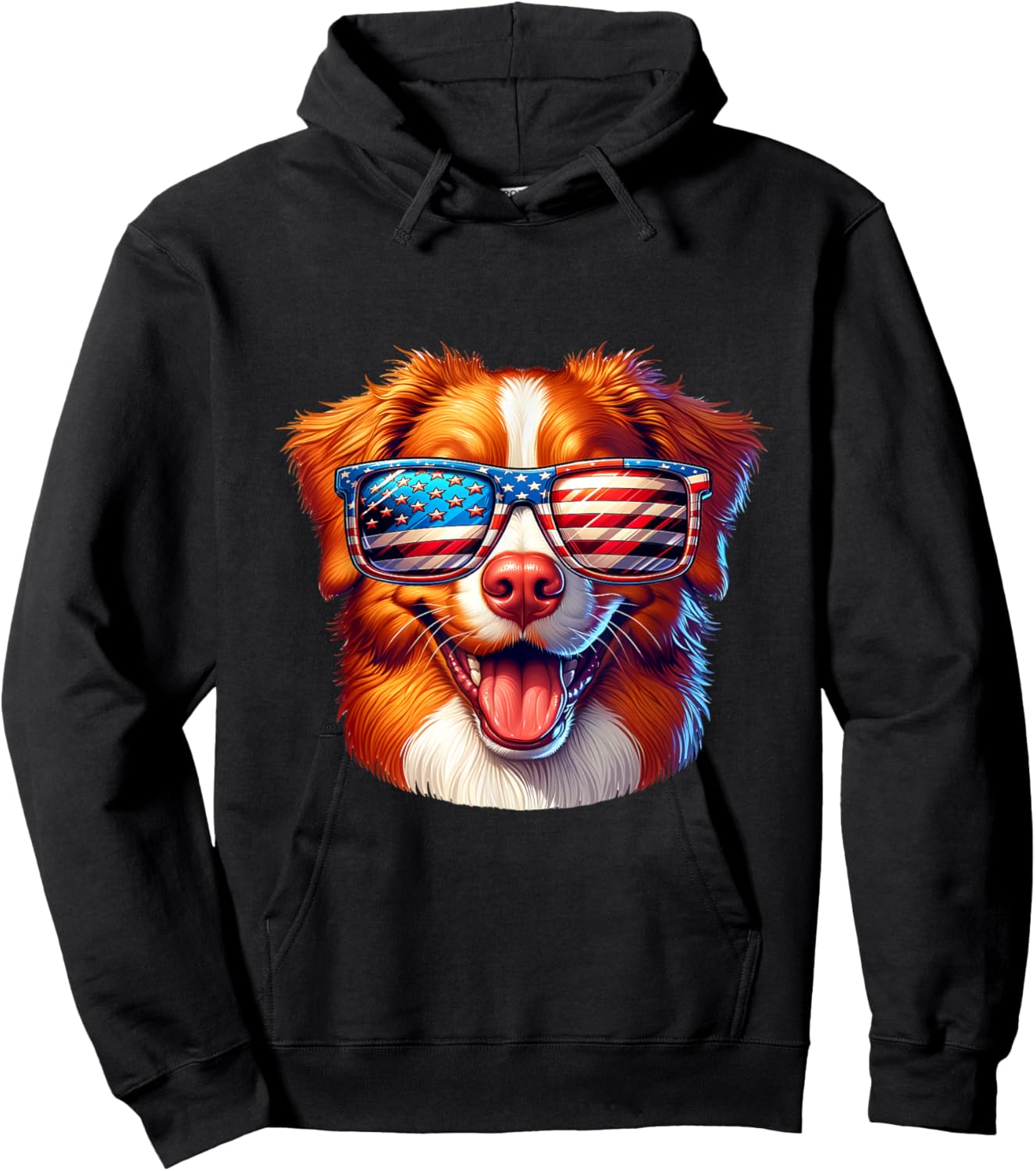 Nova Scotia Duck Tolling Retriever toller 4th Of July Dog Women Kids Hoodie - Hoodie | Black