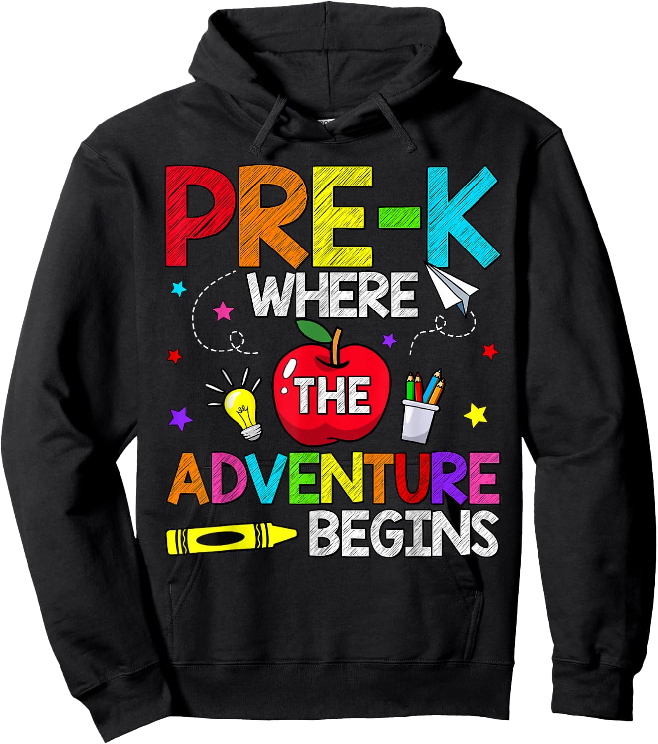 Pre-K Where The Adventure Begins Back To School Teacher Kids Hoodie - Hoodie | Black