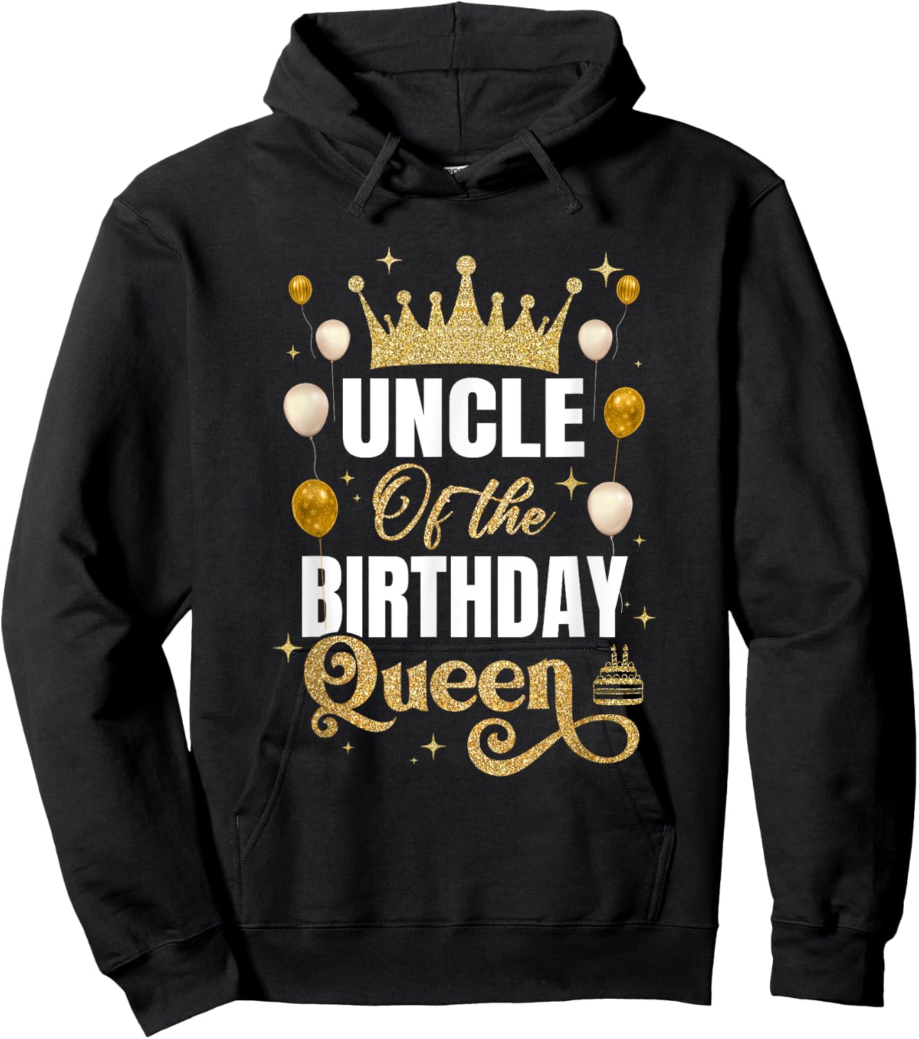 Uncle Of The Birthday Queen Women Girls Bday Party Hoodie - Hoodie | Black