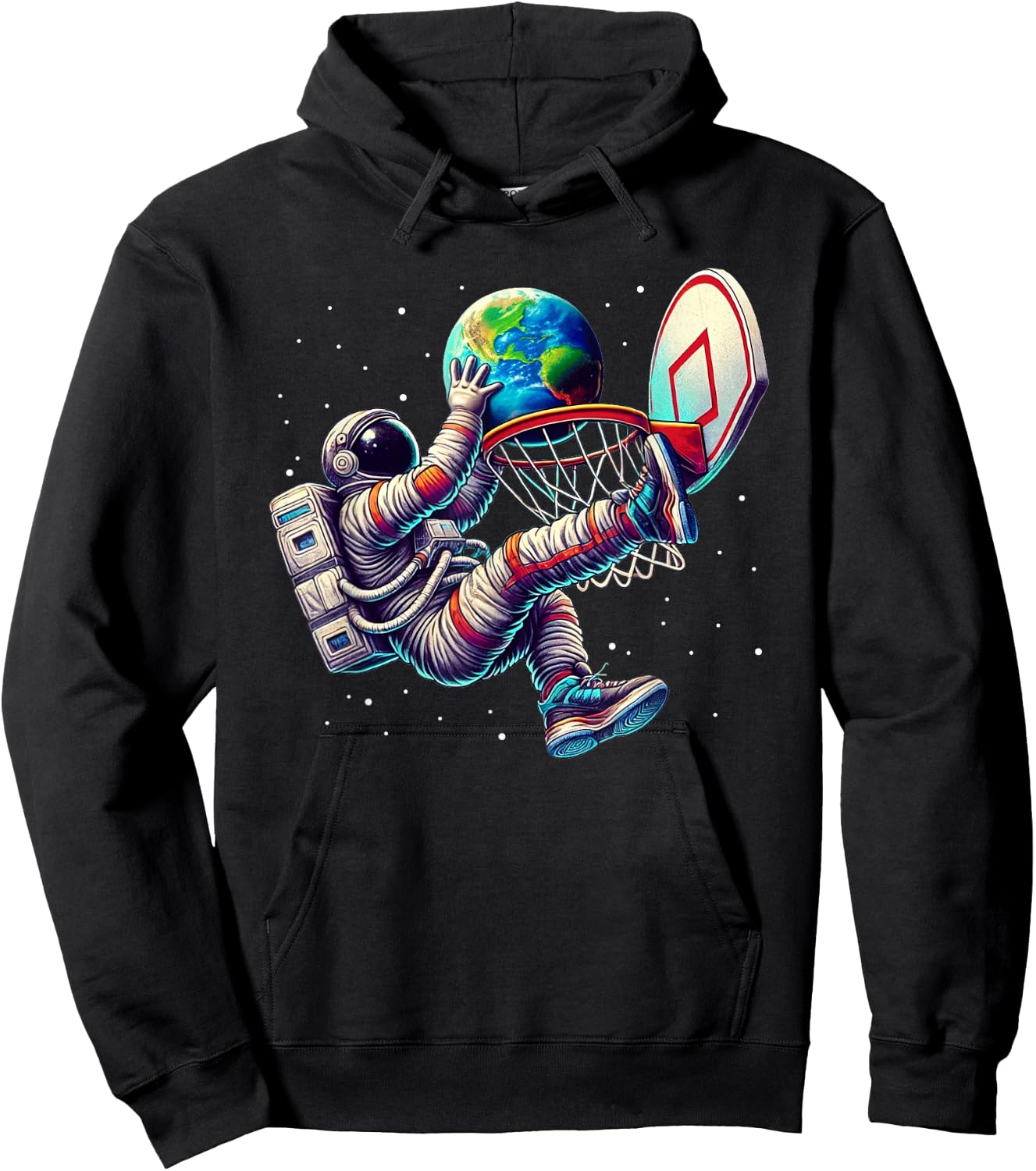 Astronaut Basketball Men Women Kids Outer Space Hoodie - Hoodie | Black