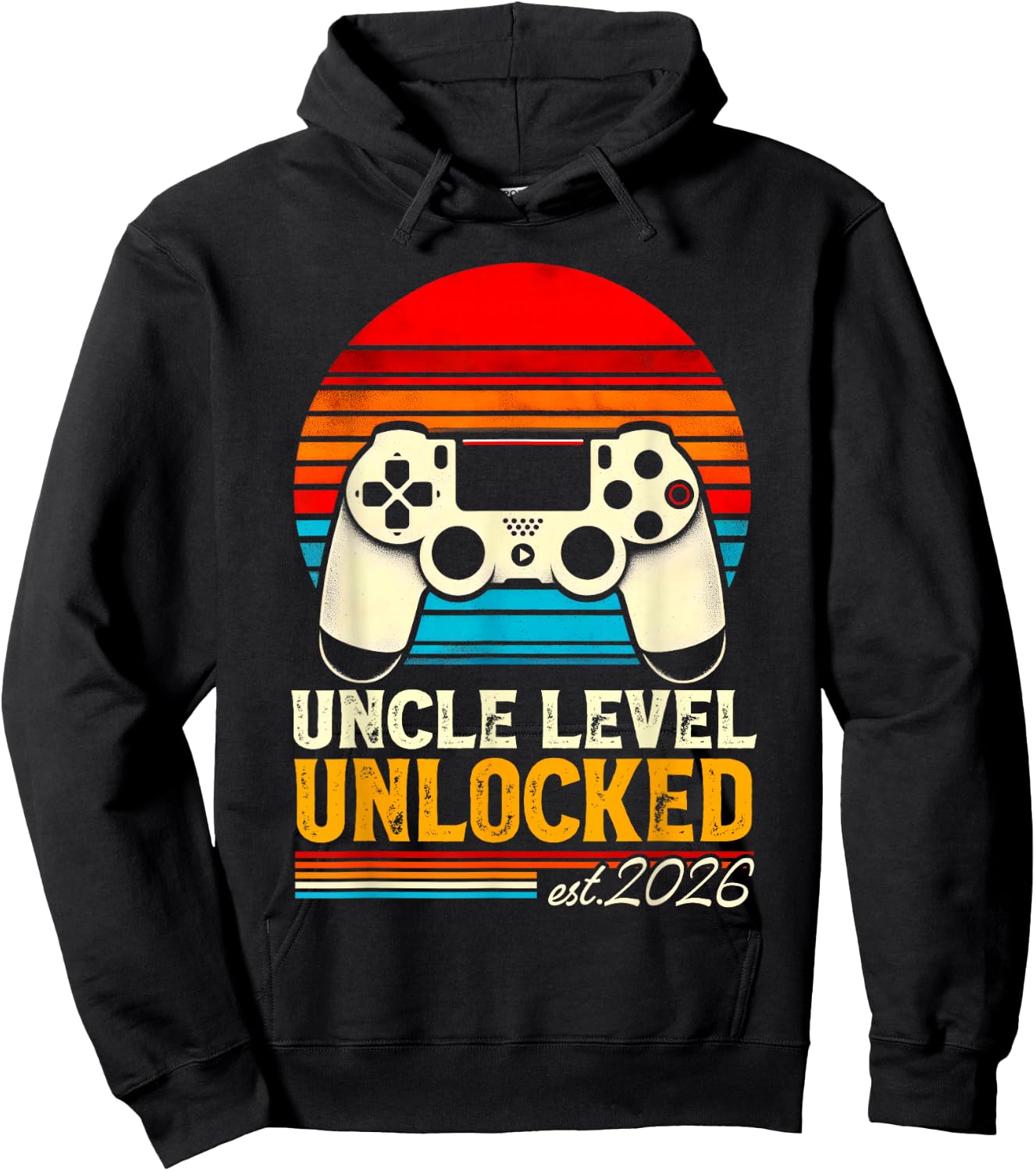 Leveled Up To Uncle 2026 Promoted To Uncle Level Unlocked Hoodie - Hoodie | Black