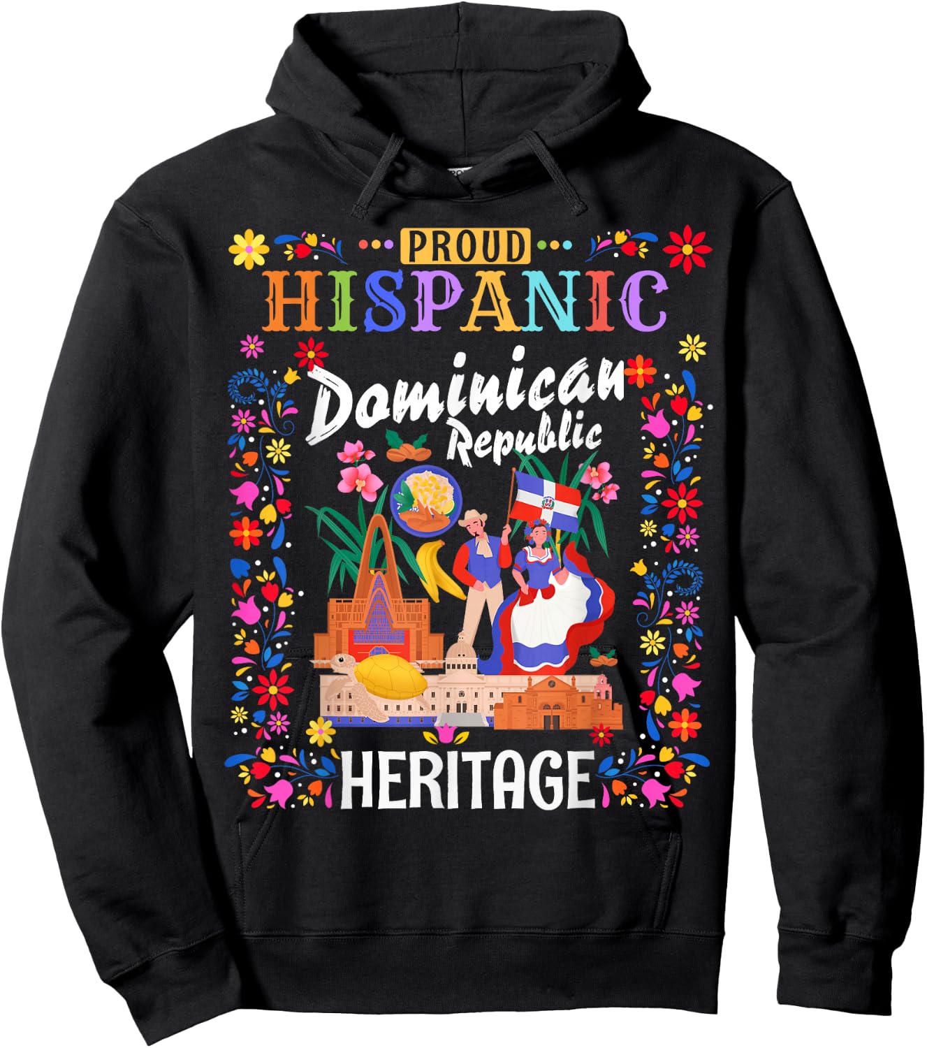 Dominican Flag Idea Kids Latin Heritage República Dominicana Hoodie - Hoodie | Black