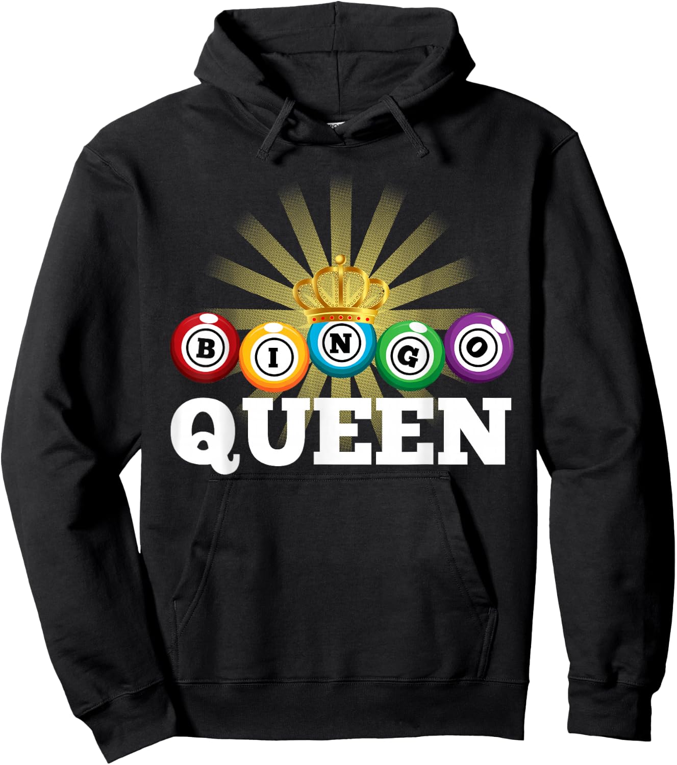 Bingo Queen Design Girls Bingo Lover Bingo Player Hoodie - Hoodie | Black