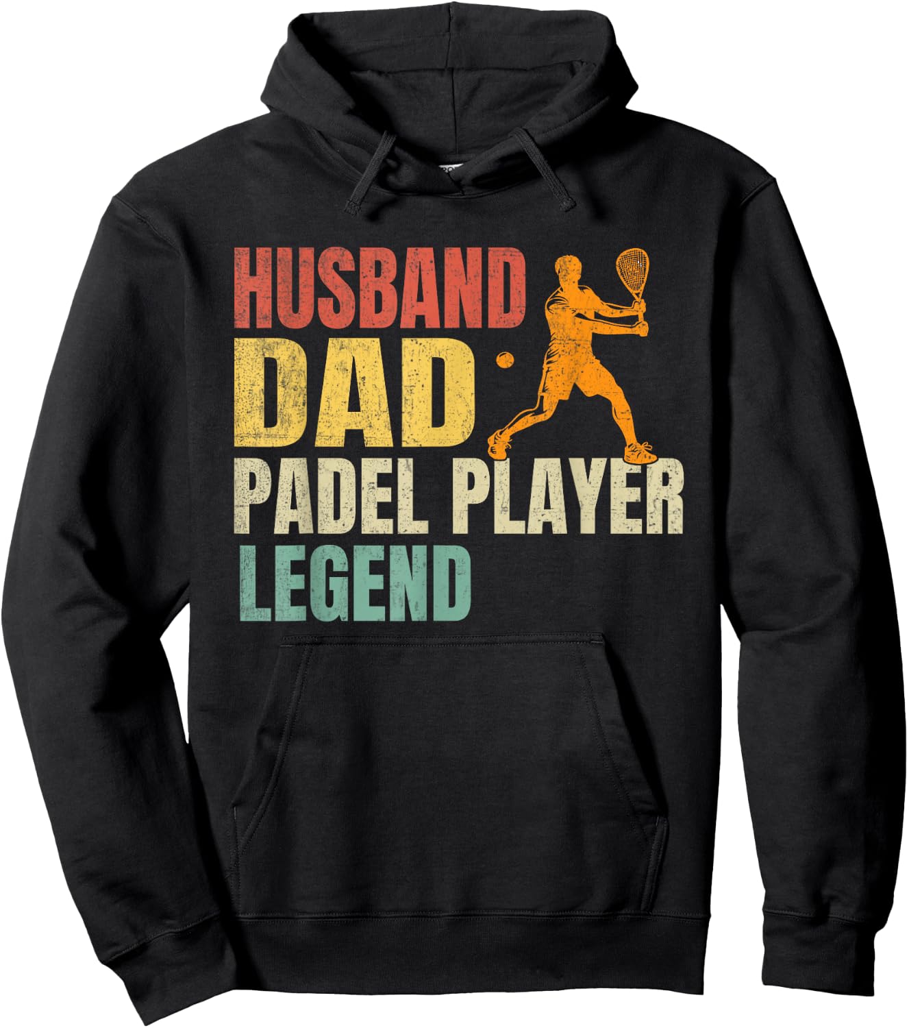 Husband Dad Padel Player Legend Funny Paddle Tennis Player Hoodie - Hoodie | Black