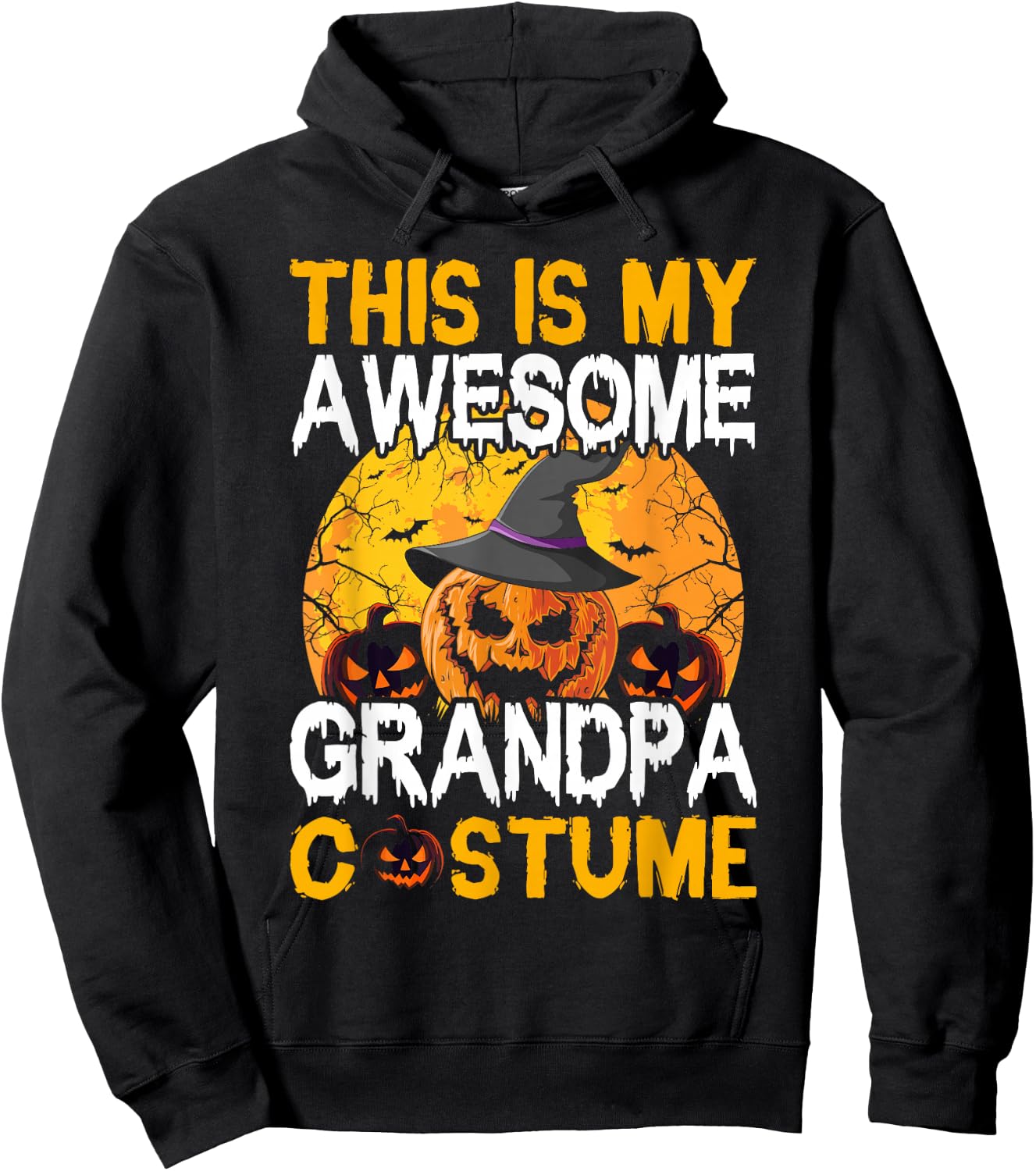 This Is My Awesome Grandpa Costume Halloween Hoodie - Hoodie | Black