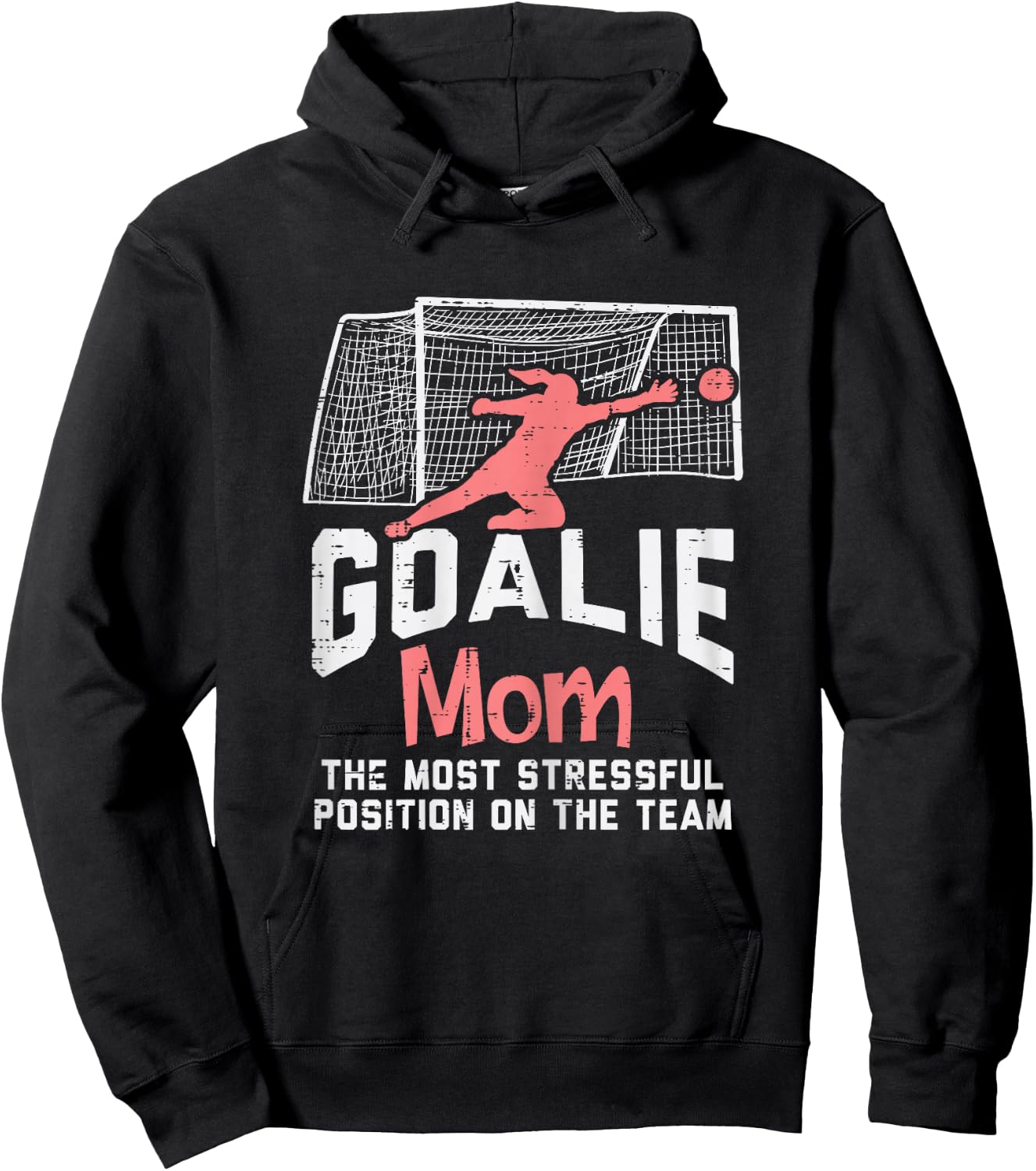Goalkeeper Mom Stressful Funny Football Goalie Mama Women Hoodie - Hoodie | Black