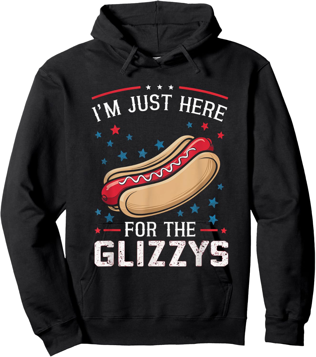 I'm Just Here for the Glizzys Hoodie - Hoodie | Black
