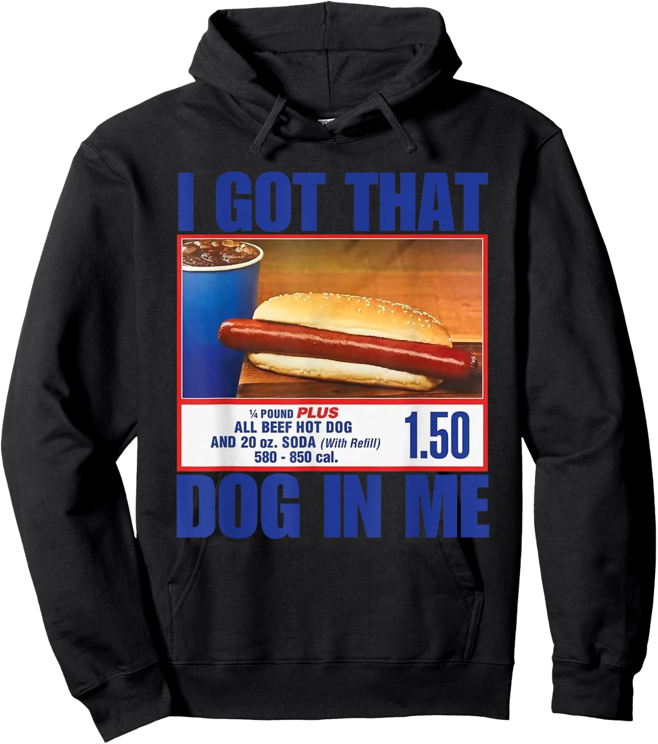 I Got That Dog In Me funny retro vintage sports meme hotdog Hoodie - Hoodie | Black