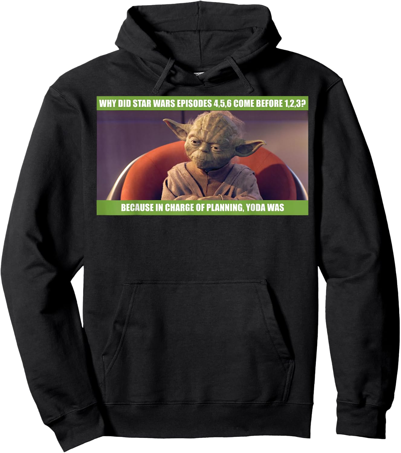 Star Wars Yoda Was In Charge Of Planning Meme Hoodie - Hoodie | Black