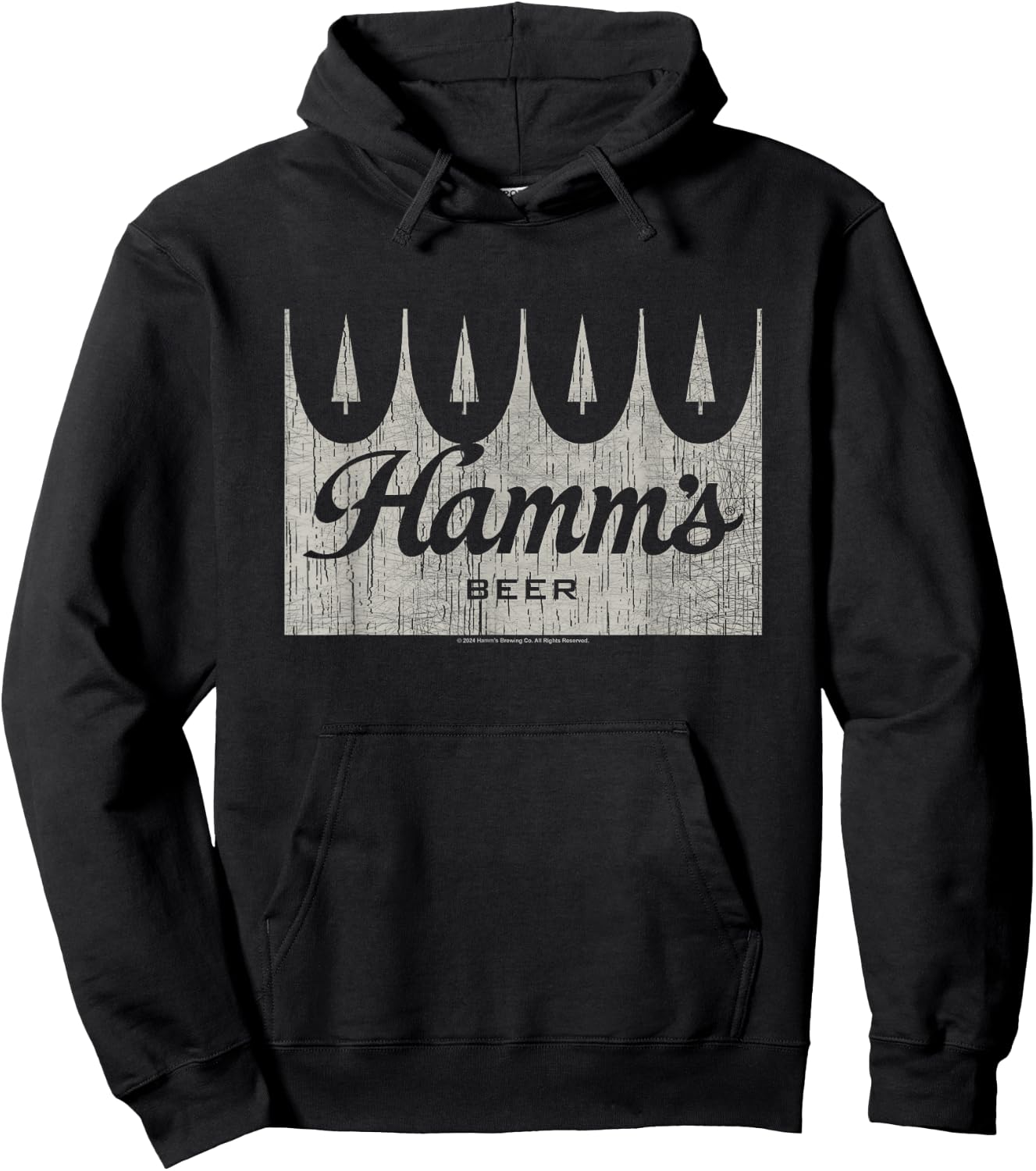 Hamm's Distressed Wooden Sign Beer Badge Hoodie - Hoodie | Black