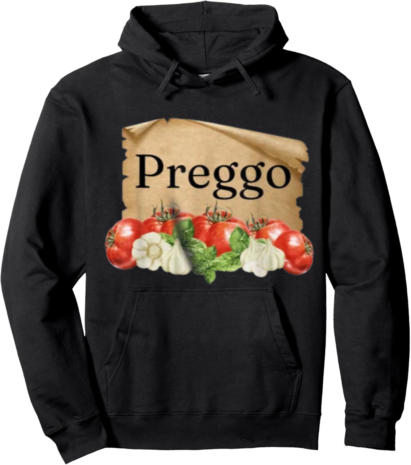 Preggo Sauce Cute Preggers Costume Pregnancy Announcement Hoodie - Hoodie | Black