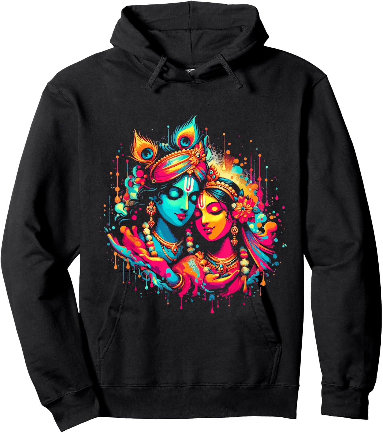 Lord Shri Krishna Radha Rani Radhika Krishna Lover Devotee Hoodie - Hoodie | Black