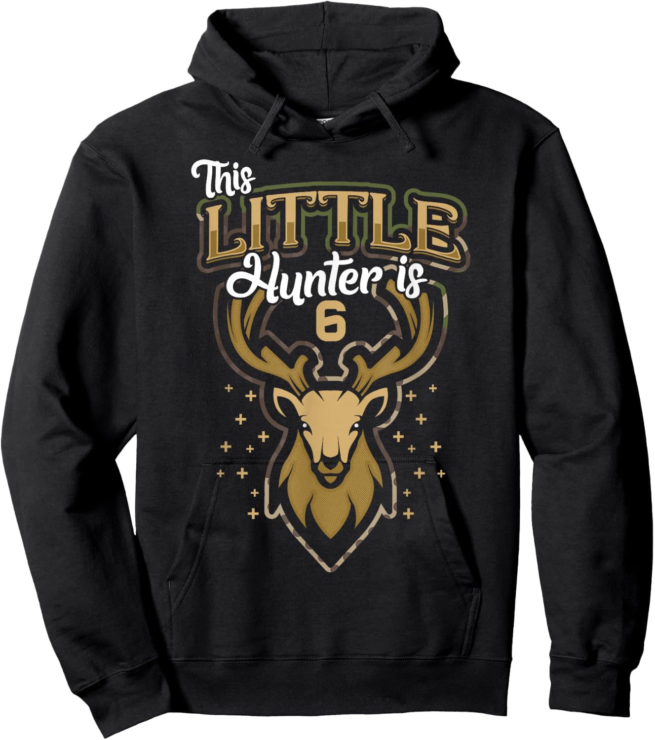 6th Birthday Shirt Hunting Boy Deer Hunter Gift 6 Years Old Hoodie - Hoodie | Black