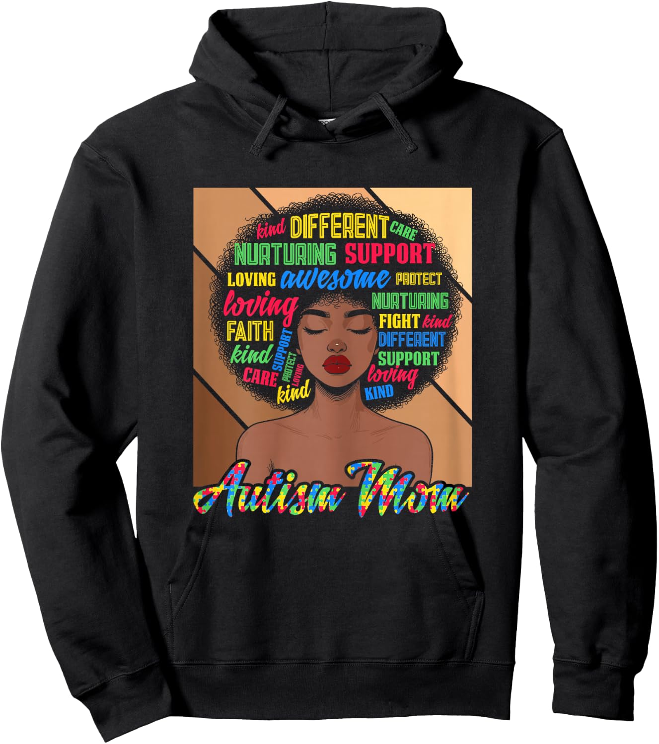 Autism Mom black women autism awareness for mom Melanin Hoodie - Hoodie | Black