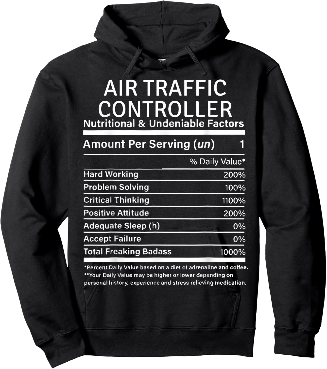 Air Traffic Controller Nutritional Facts Air Traffic Control Hoodie - Hoodie | Black