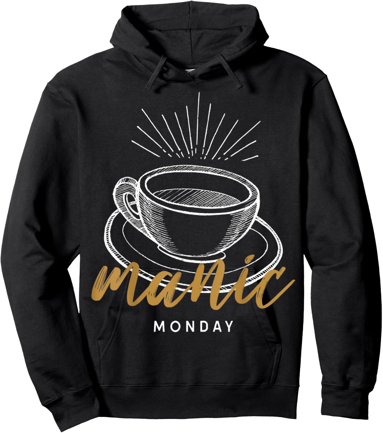 Monday Vintage Coffee Manic For Coffee Lover Hoodie - Hoodie | Black