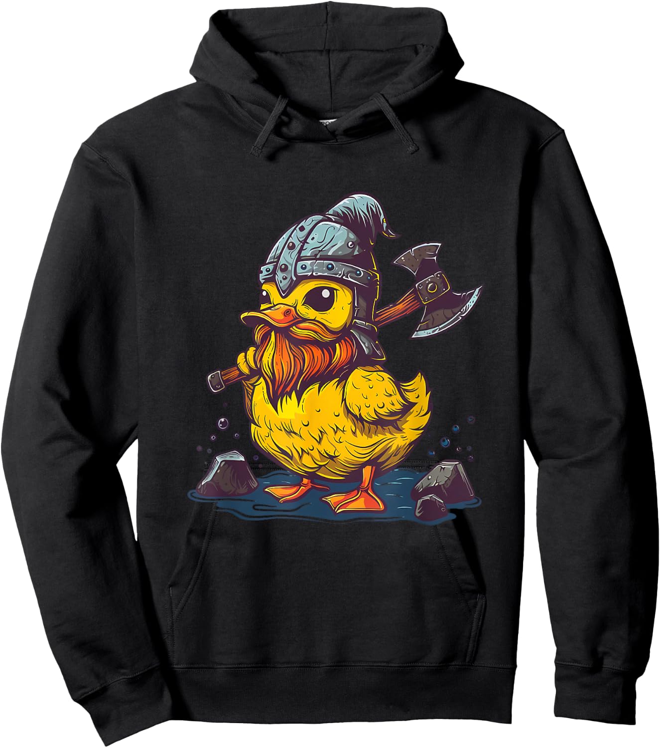 Rubber Duckie Rubber Duck Viking Duck Funny Rubber Duck Hoodie - Hoodie | Black