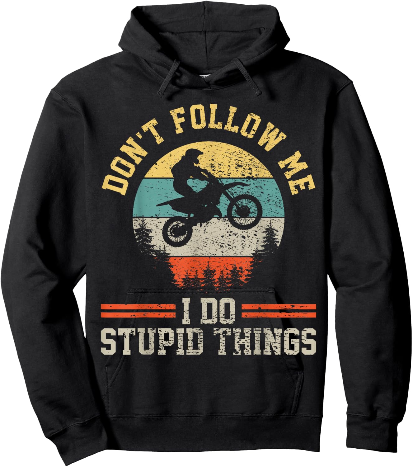 Motocross Dirt Bike Retro Vintage Hoodie - Hoodie | Black