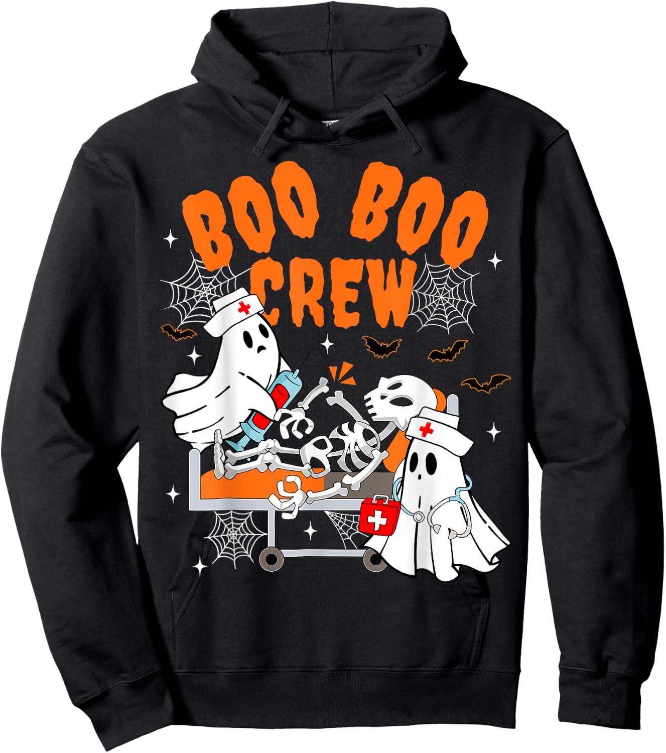 Boo Boo Crew Halloween Ghost Nurse Pediatric Nurse OR Nurse Hoodie - Hoodie | Black