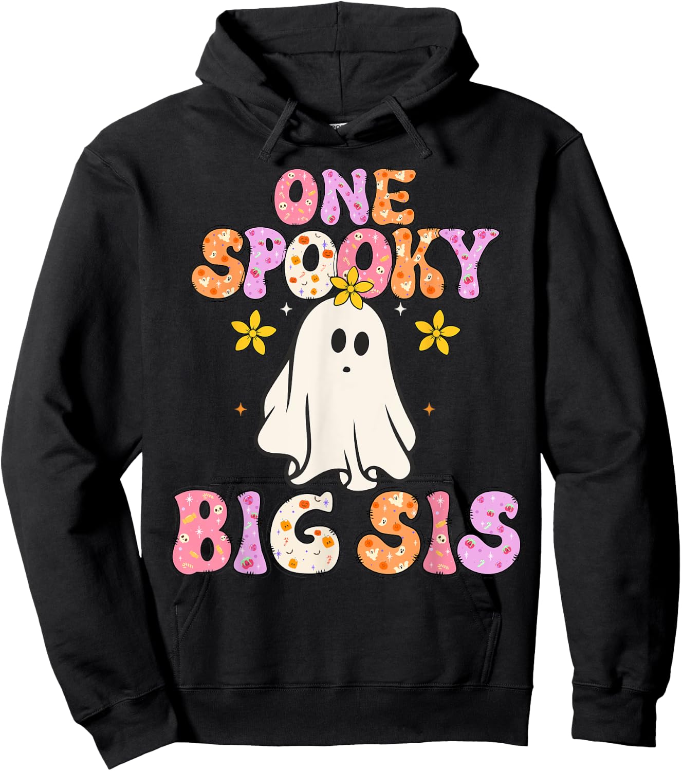 Big Sister Halloween One Spooky Big sister Announcement Hoodie - Hoodie | Black