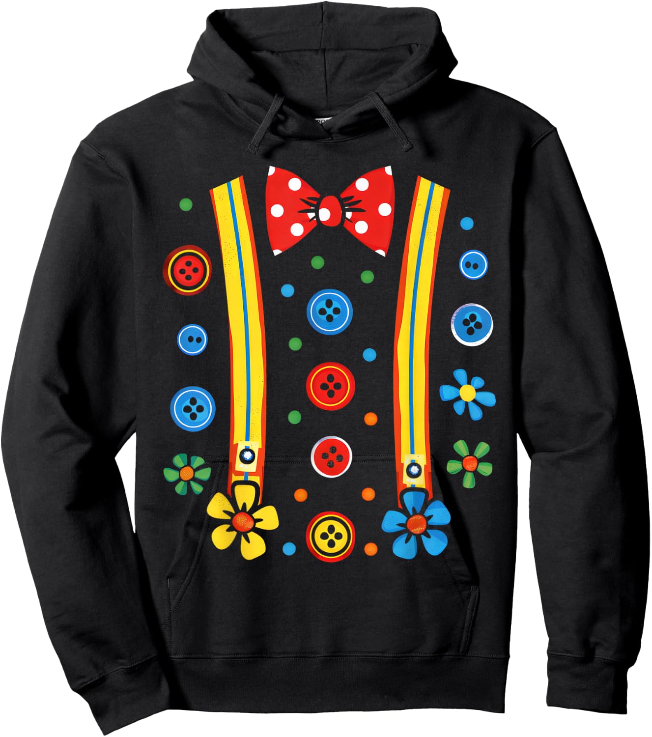 Clown Costume Circus Birthday Party Halloween Men Women Kids Hoodie - Hoodie | Black