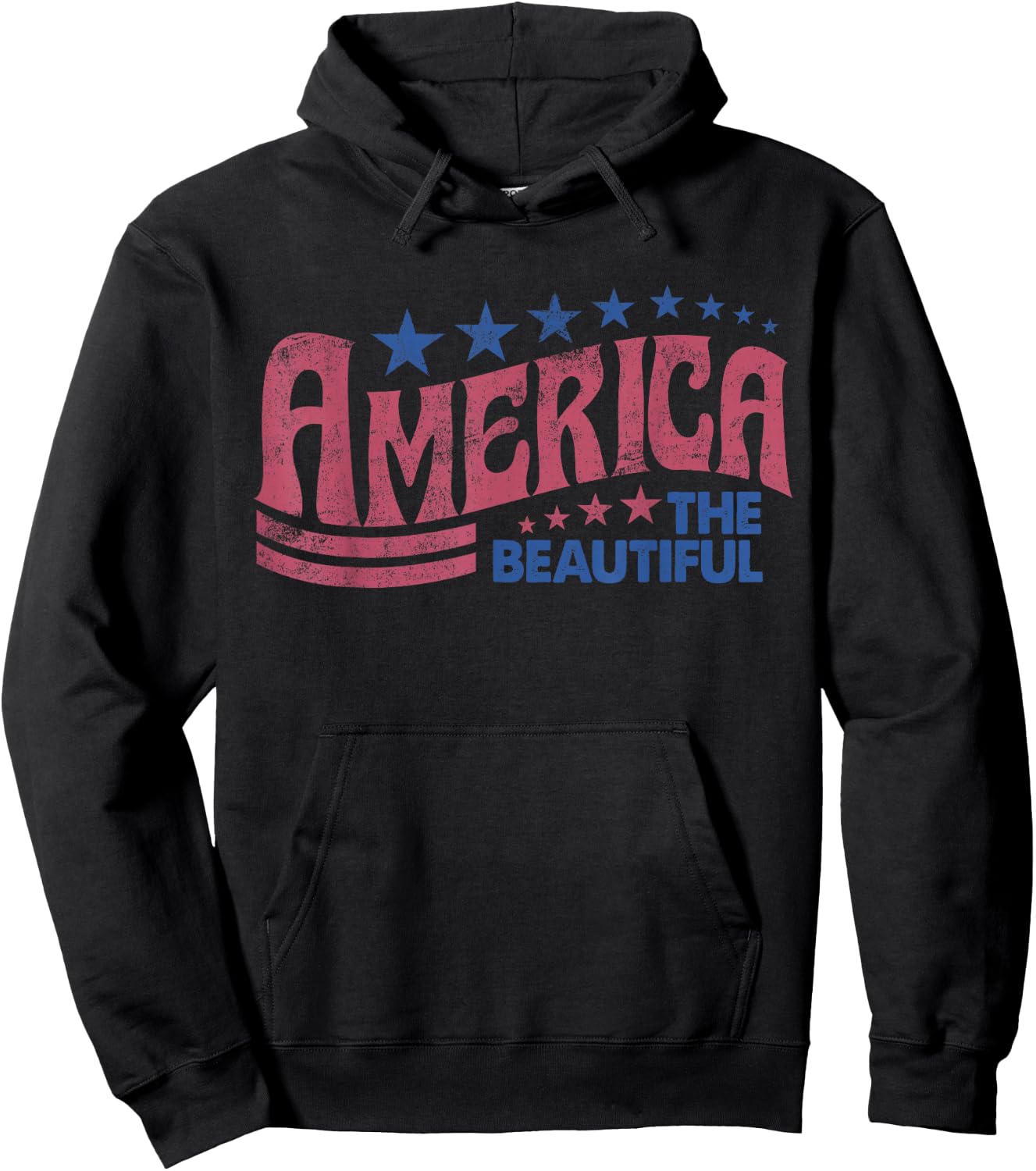 America The Beautiful Retro Vintage American 4th Of July Hoodie - Hoodie | Black