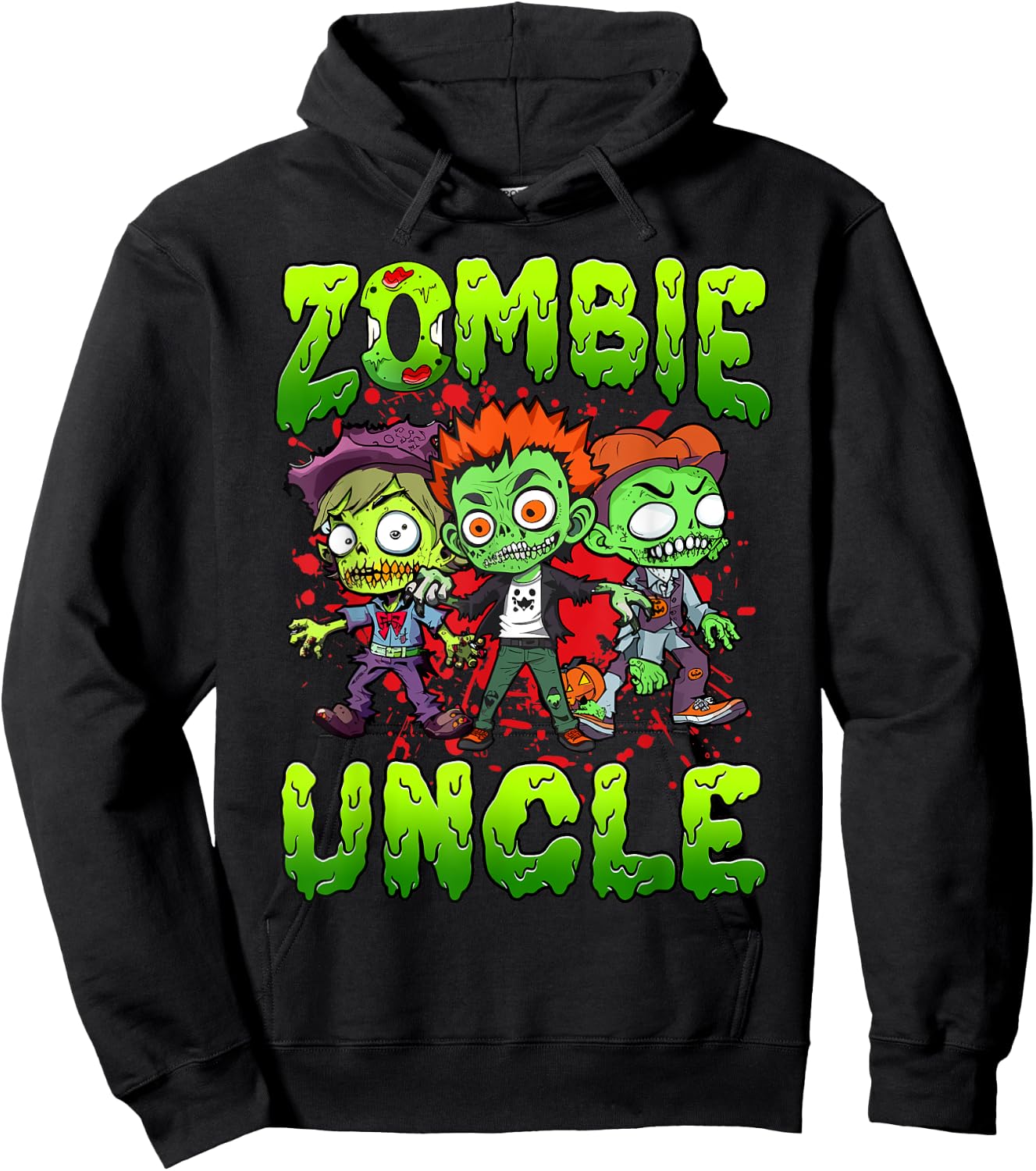 Zombie Uncle Halloween Costume Family Matching Hoodie - Hoodie | Black