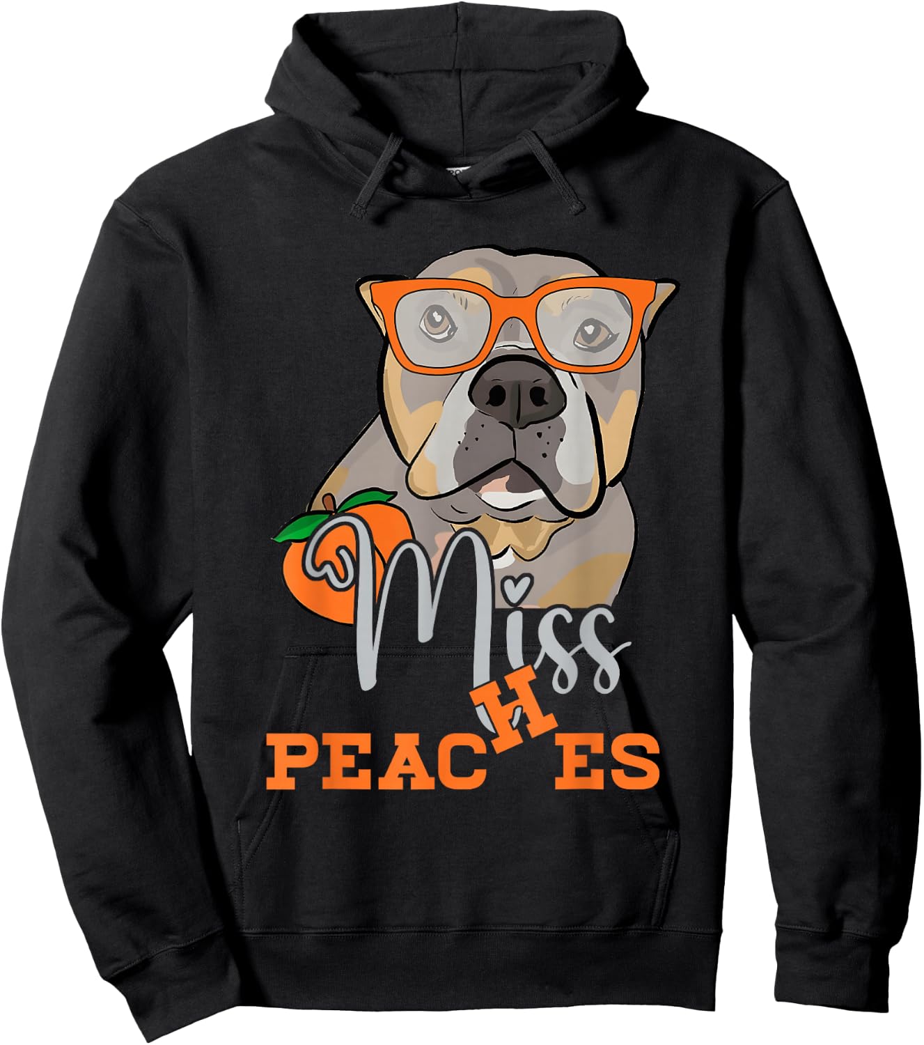 Miss a Peaches Pitbull Dog Animal Pet Lover Humor Hoodie - Hoodie | Black