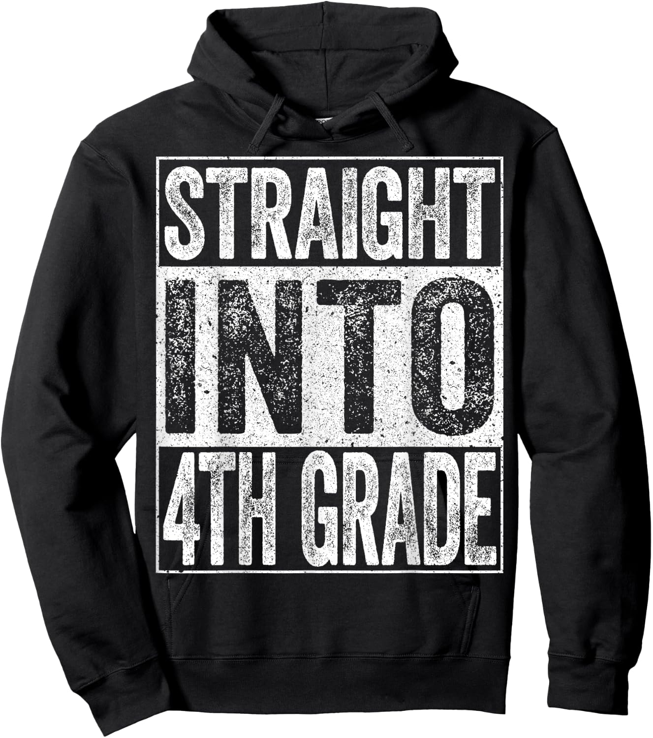 Straight Into 4th Grade Shirt Boy Girl Back To School Hoodie - Hoodie | Black