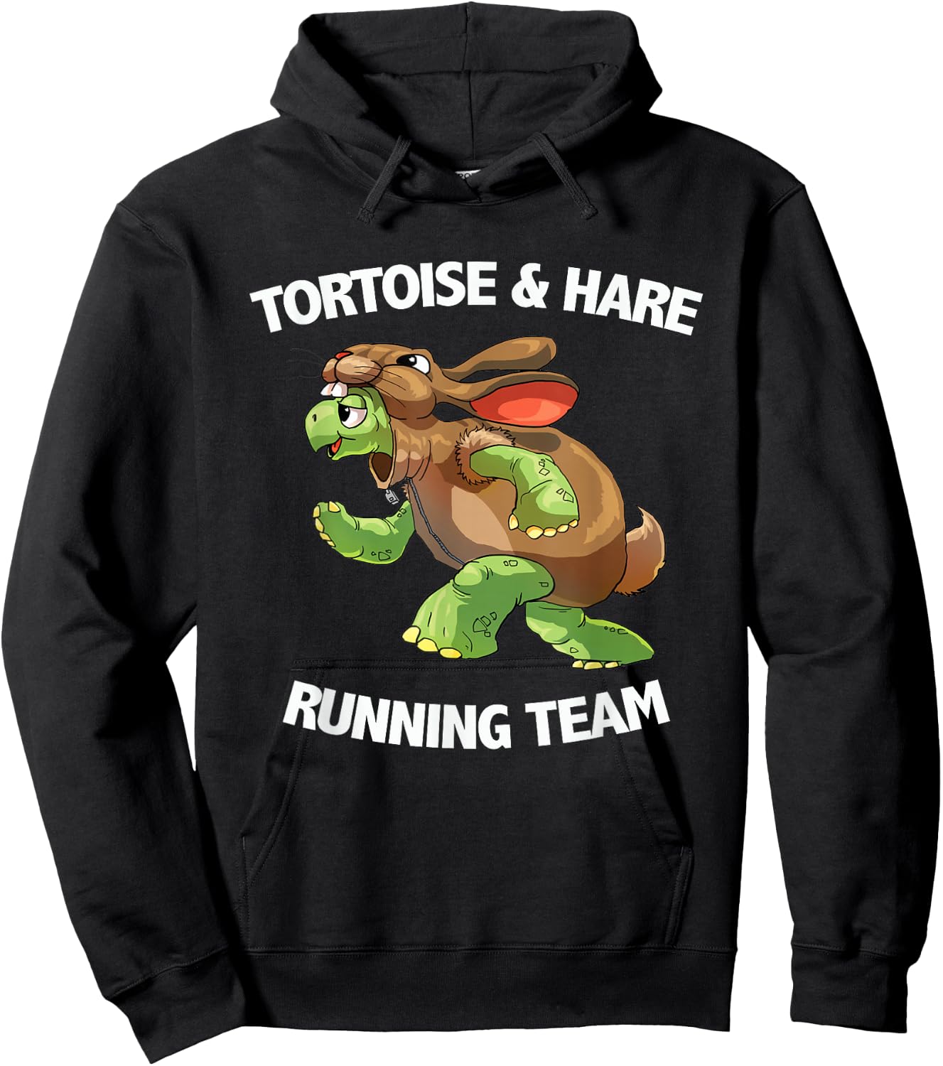 Tortoise & Hare Running Team T Shirt Hoodie - Hoodie | Black
