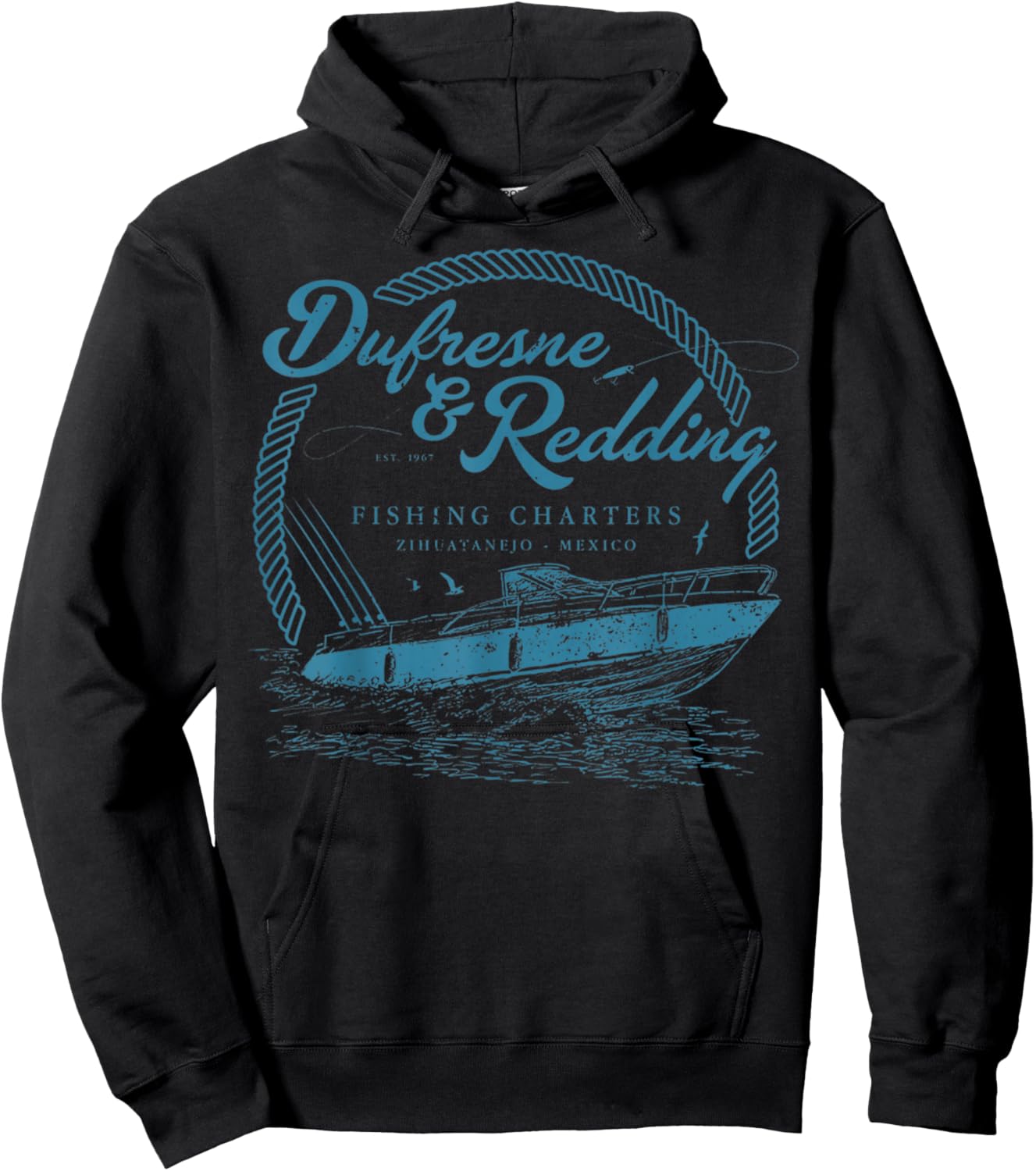 Retro Vintage Dufresne and Redding Fishing Charters Lover Hoodie - Hoodie | Black