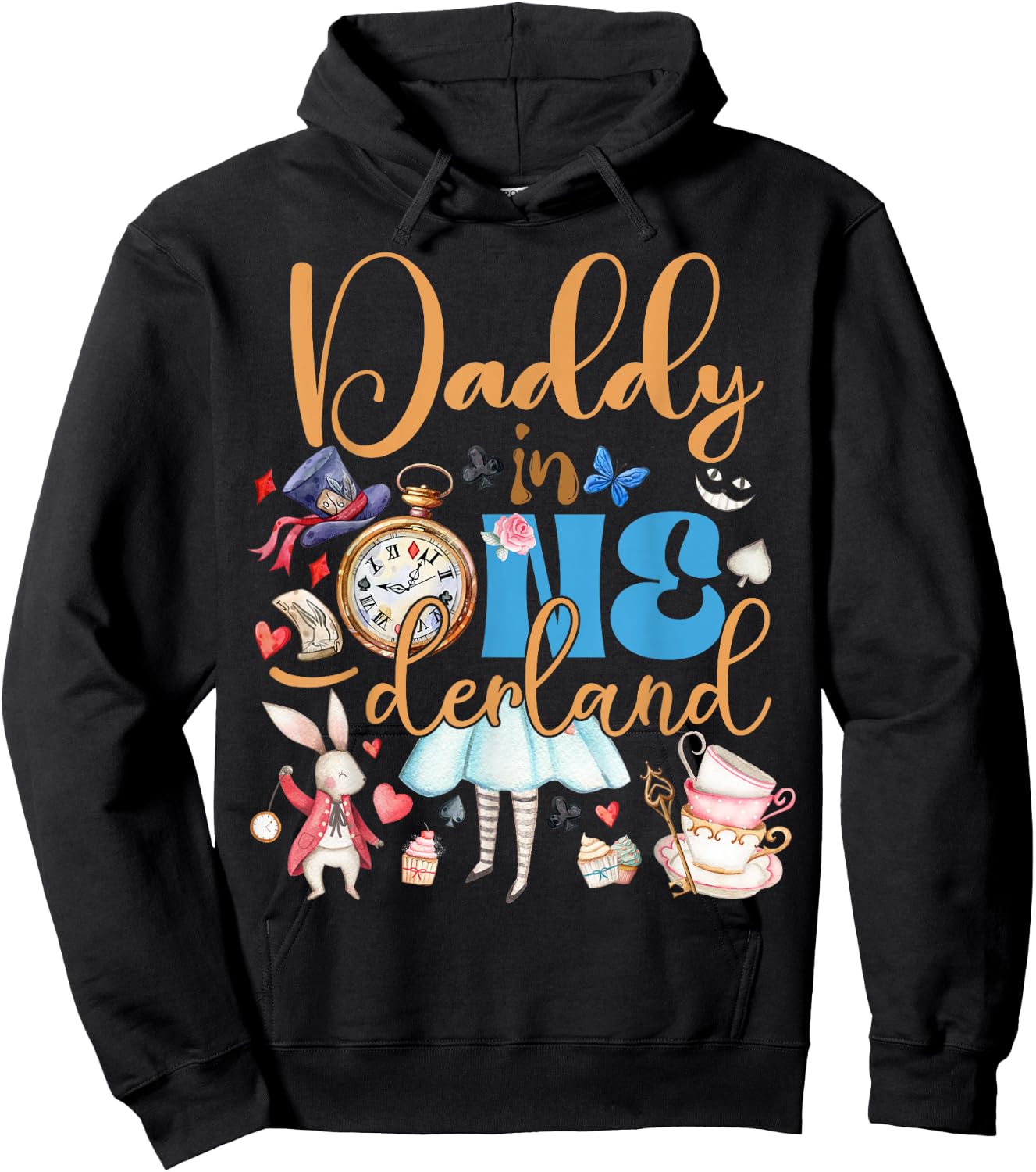 Alice Daddy in ONEderland Birthday Family Hoodie - Hoodie | Black