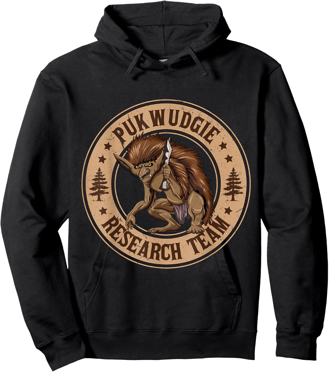 Pukwudgie Research Team Monster Creatures Local Cryptid Hoodie - Hoodie | Black