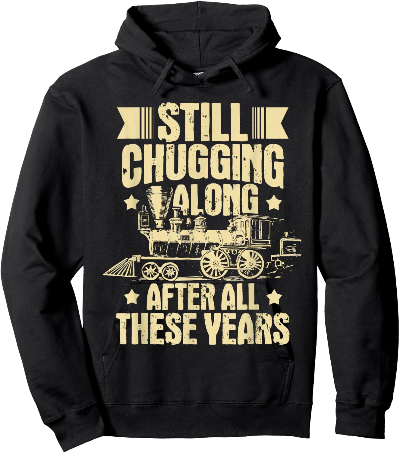 Still Chugging Along - Grandpa Model Train Lover Railroad Hoodie - Hoodie | Black