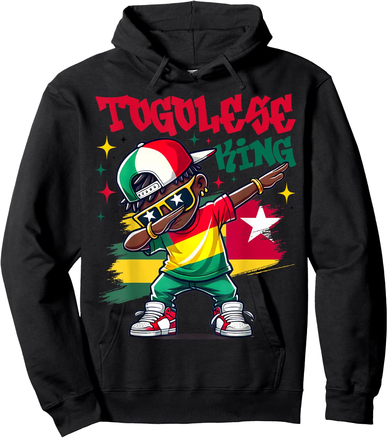 Togolese King Dabbing Togo Flag Pride for Kids Hoodie - Hoodie | Black