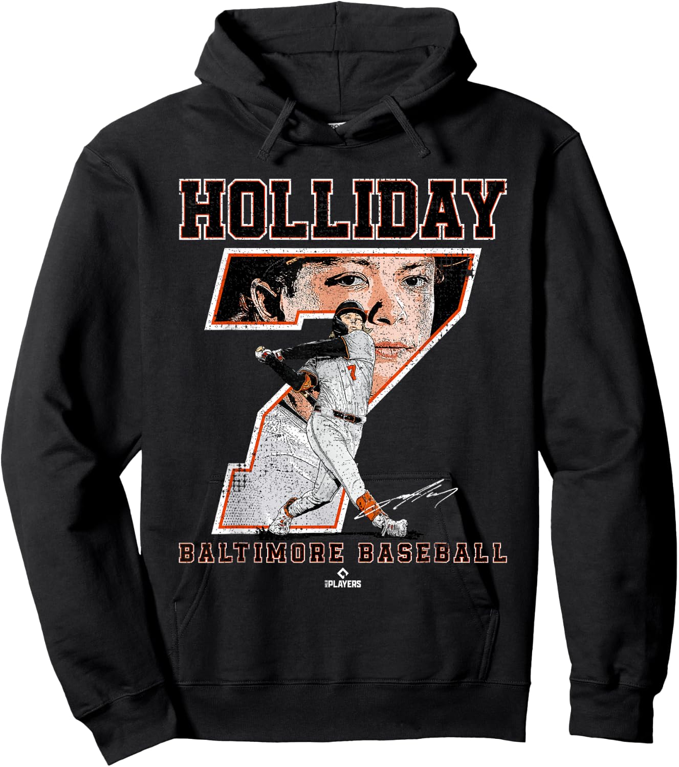 Number and Portrait Jackson Holliday Baltimore MLBPA Hoodie - Hoodie | Black