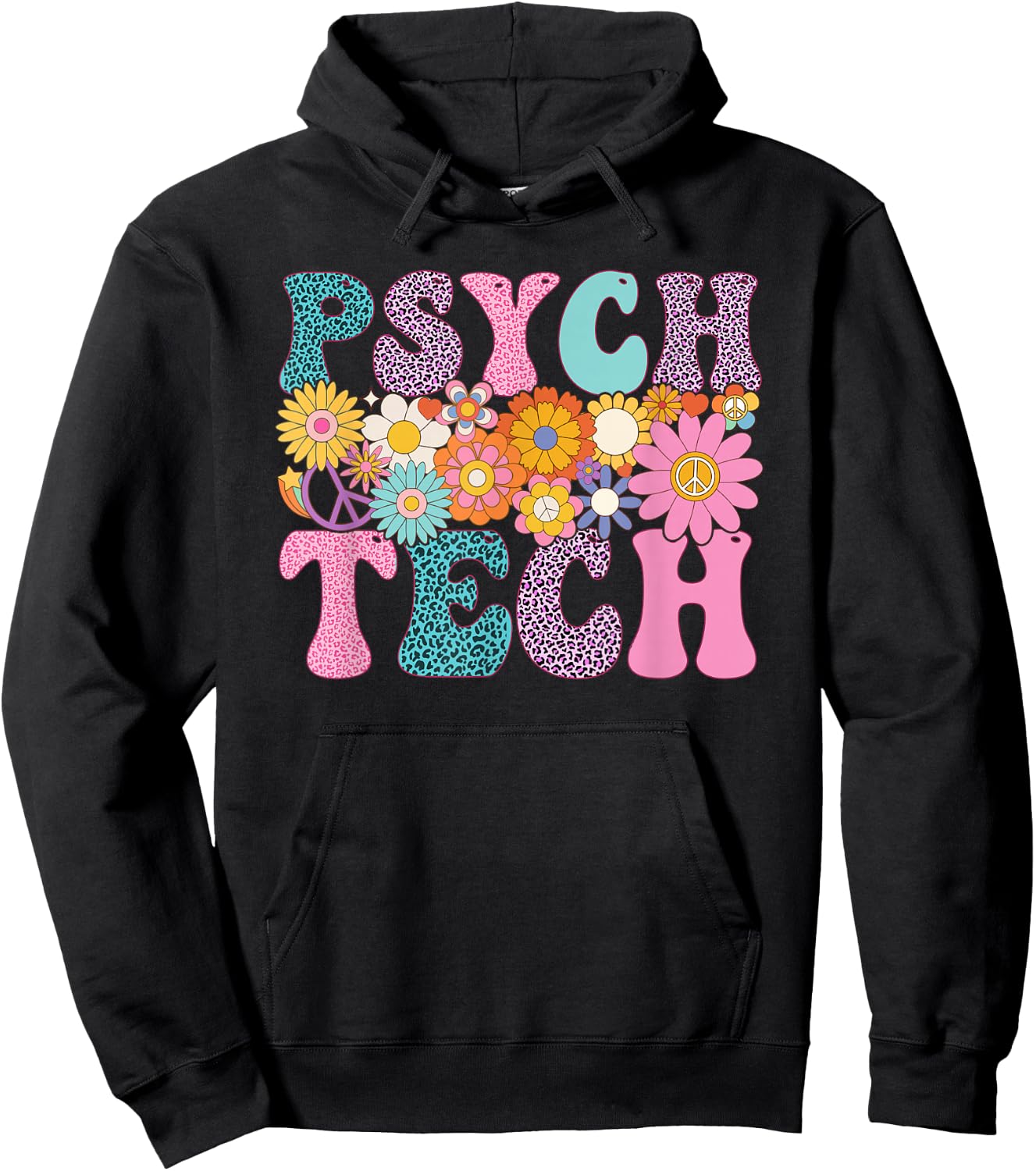 Psych Tech Week Groovy Leopard Appreciation Day Hoodie - Hoodie | Black