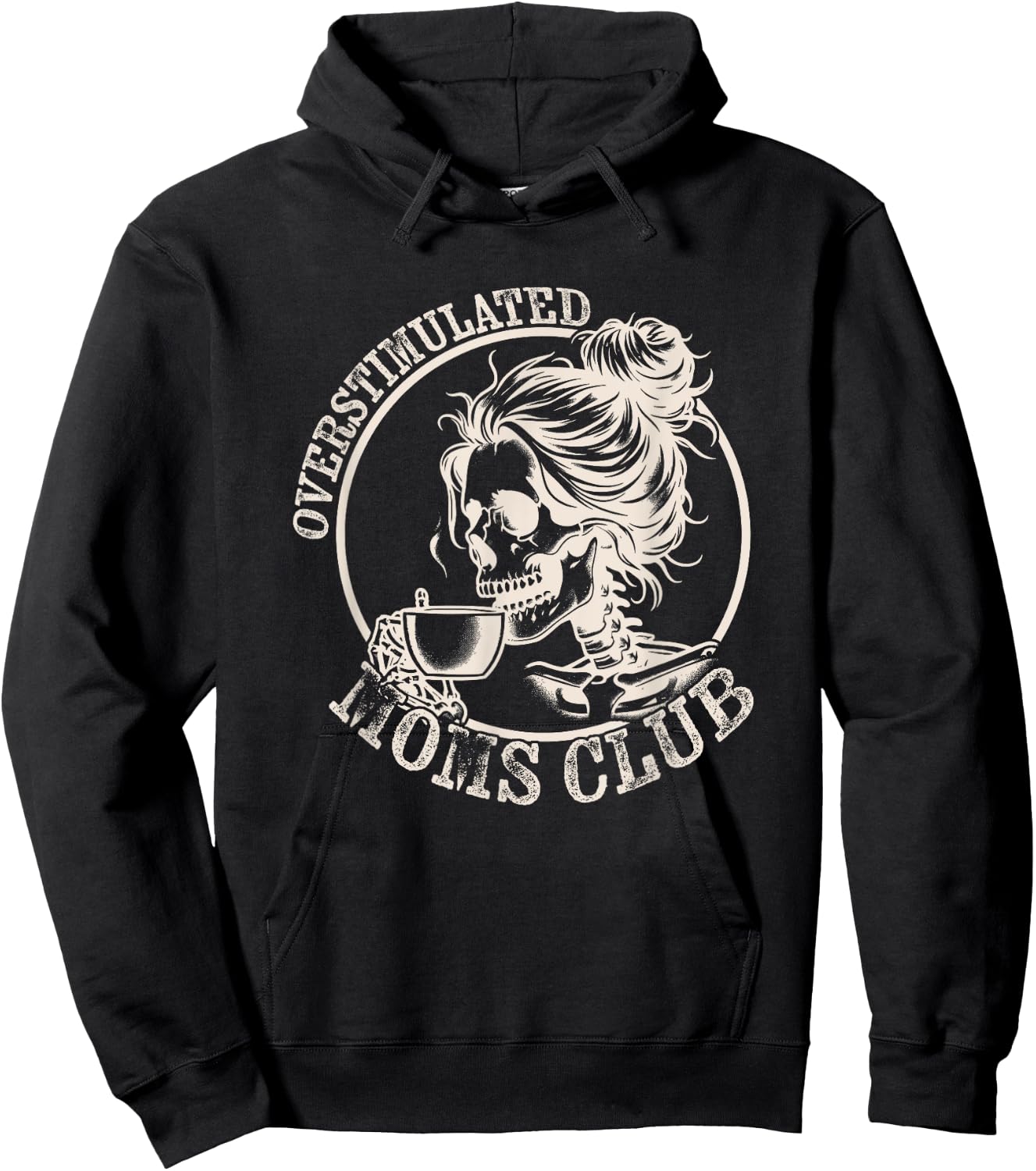 Funny Mothers Day Overstimulated Moms Club Hoodie - Hoodie | Black