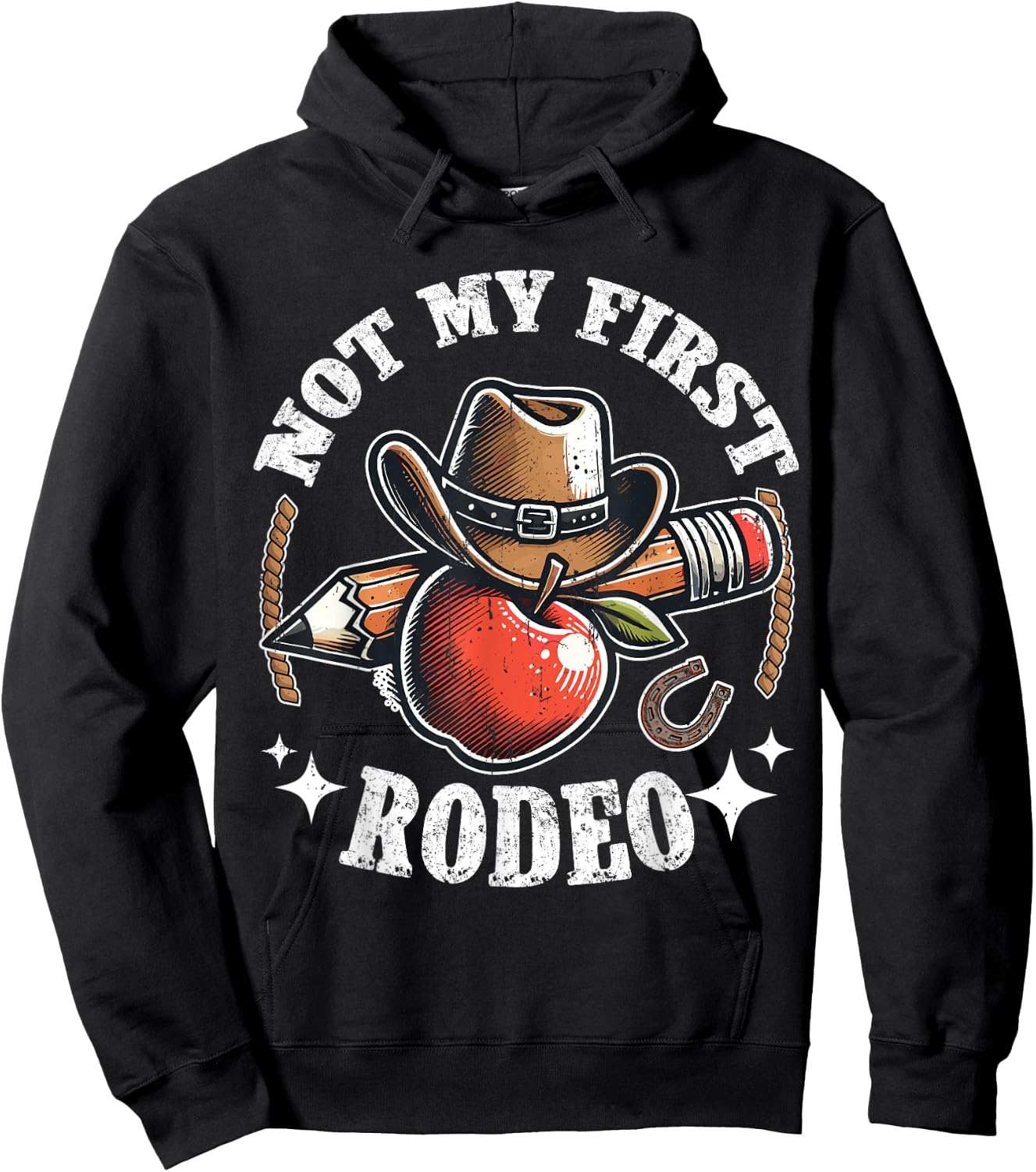 Not My First Rodeo Back to School Teacher Hoodie - Hoodie | Black