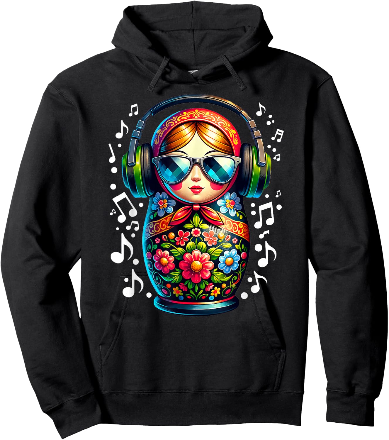 Russian Matryoshka Music Russia Russian Matryoshka Hoodie - Hoodie | Black