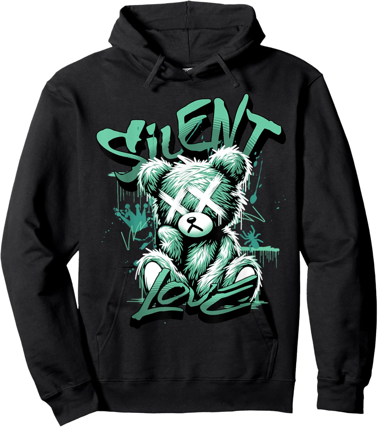 Silent Love Retro Green Glow 1s Matching Women Hoodie - Hoodie | Black