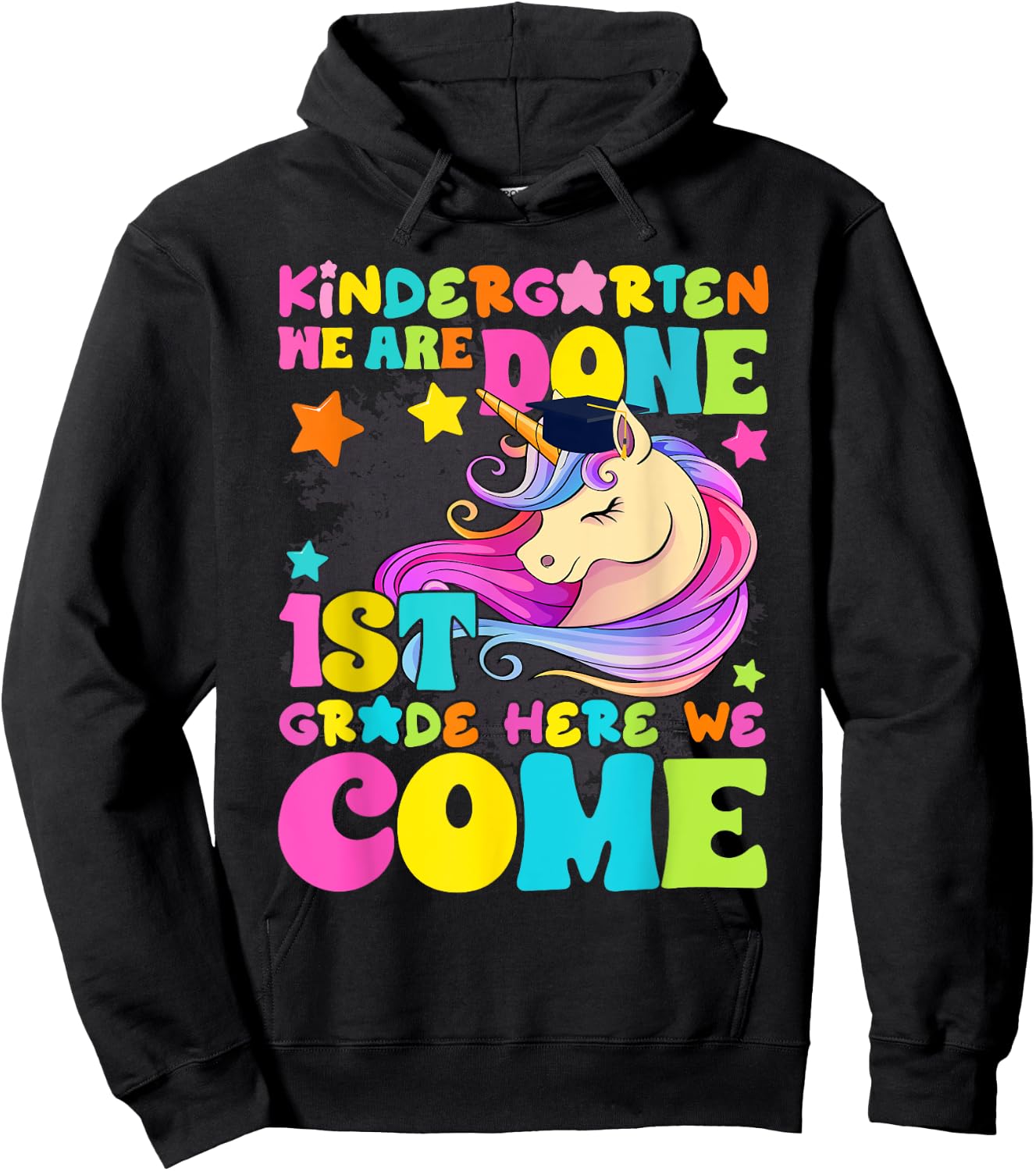 Kindergarten Graduation Magical Unicorn Girls Kids 2025 Hoodie - Hoodie | Black