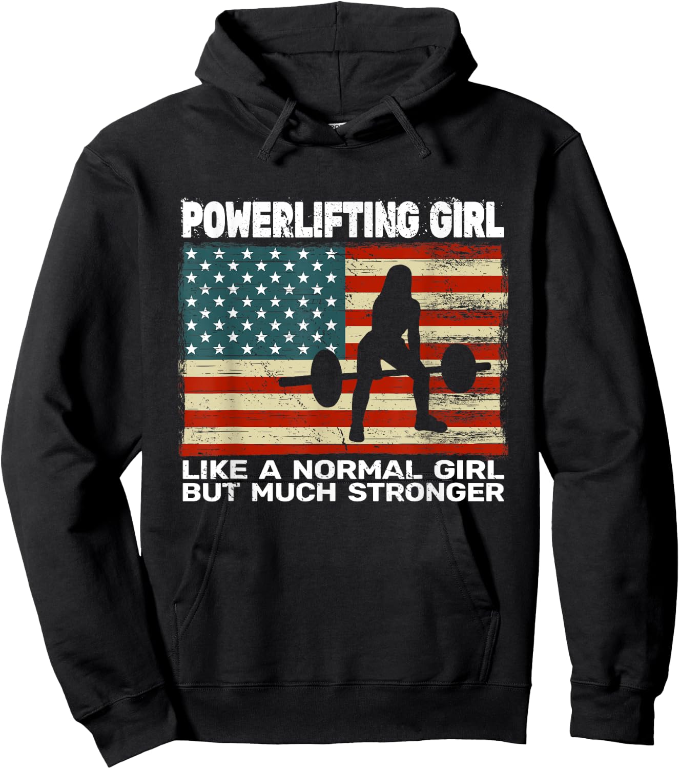 USA gym powerlifter powerlifting weightlifting Hoodie - Hoodie | Black