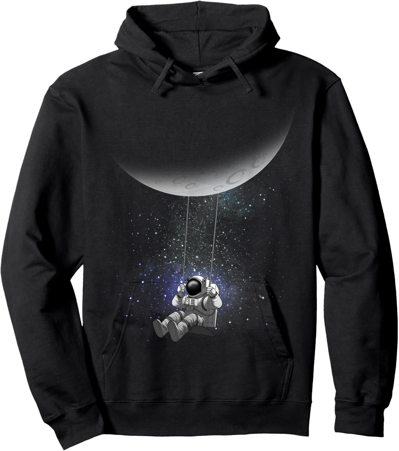 Space Themed Women Outer Space Moon Galaxy Astronaut Hoodie - Hoodie | Black