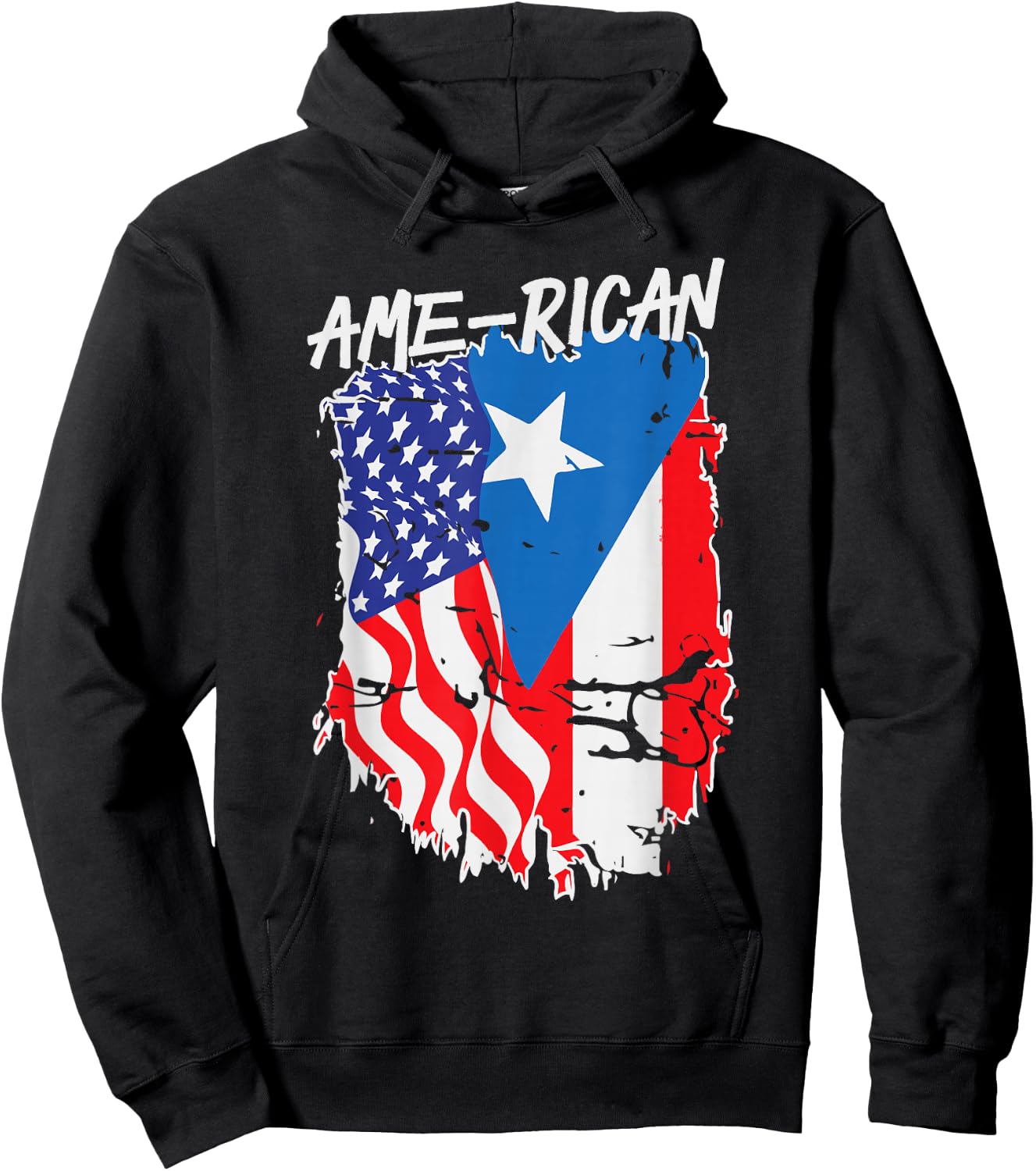 American Puerto Rican Flag Puerto Rico US America Hispanic Hoodie - Hoodie | Black