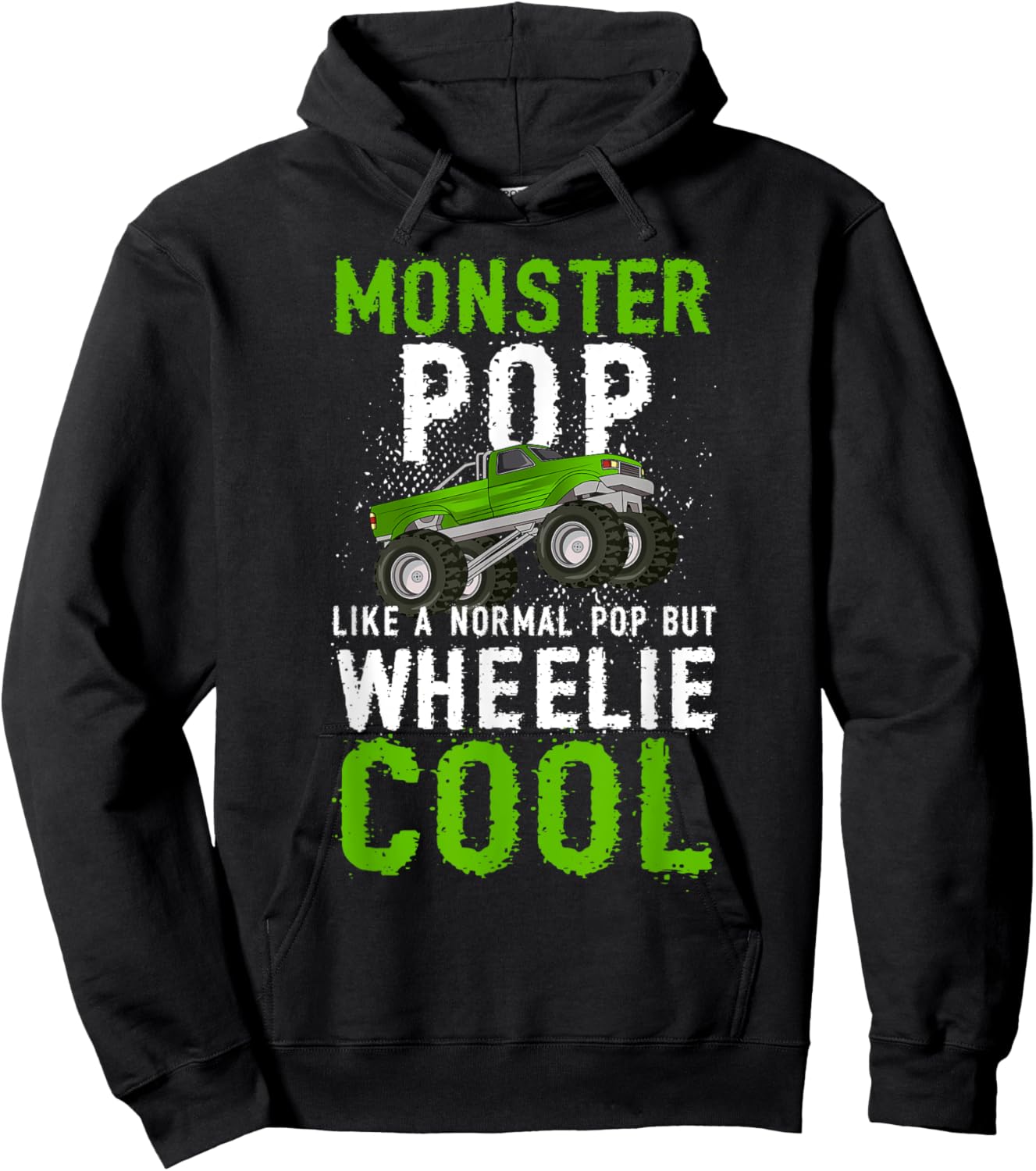 Monster Truck Pop Funny Monster Truck Pop Grandpa Hoodie - Hoodie | Black