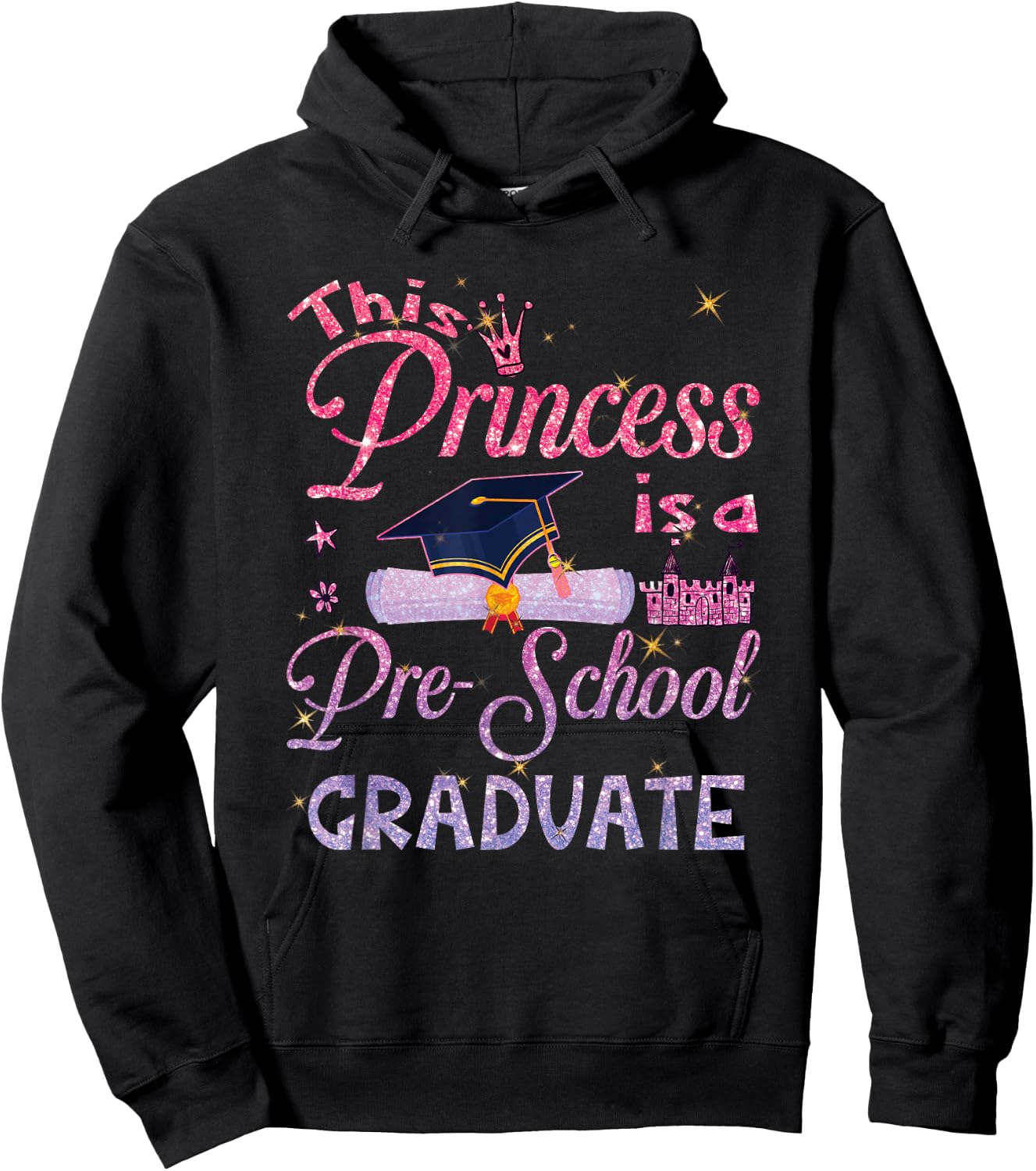 This Princess Is A Pre School Graduate Graduation Pre K Hoodie - Hoodie | Black
