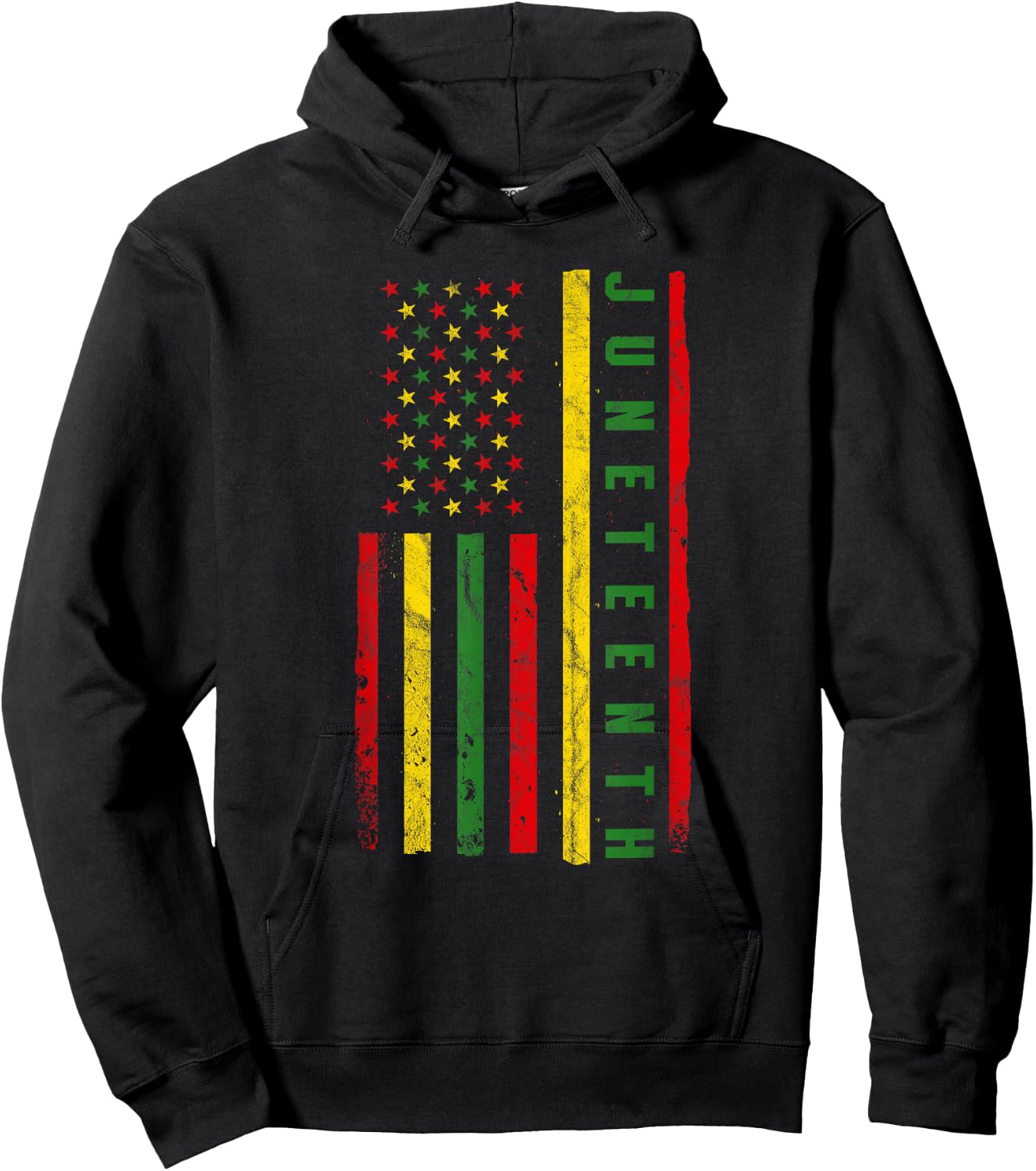 Juneteenth American Flag Emancipation Melanin Black Hoodie - Hoodie | Black