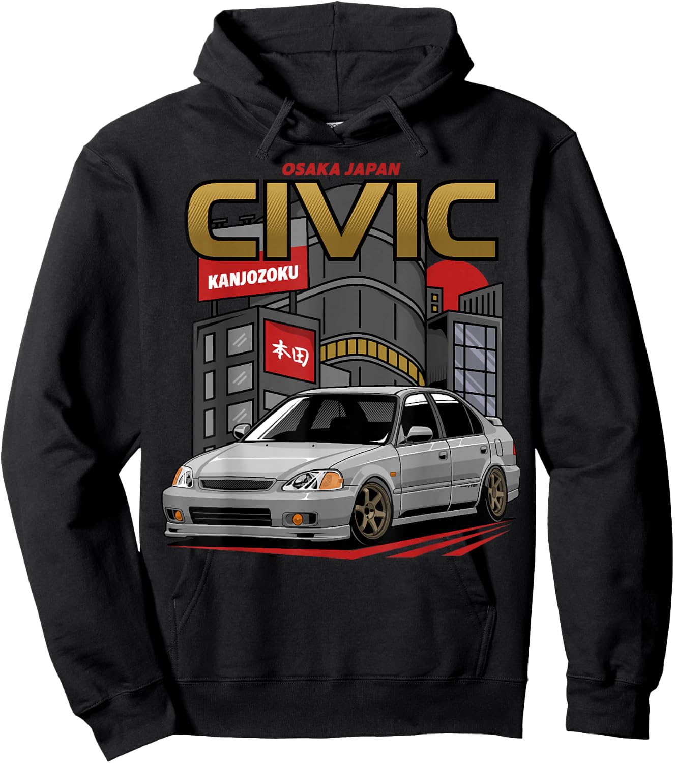 Civic EK Type R Japanese Car Hoodie - Hoodie | Black