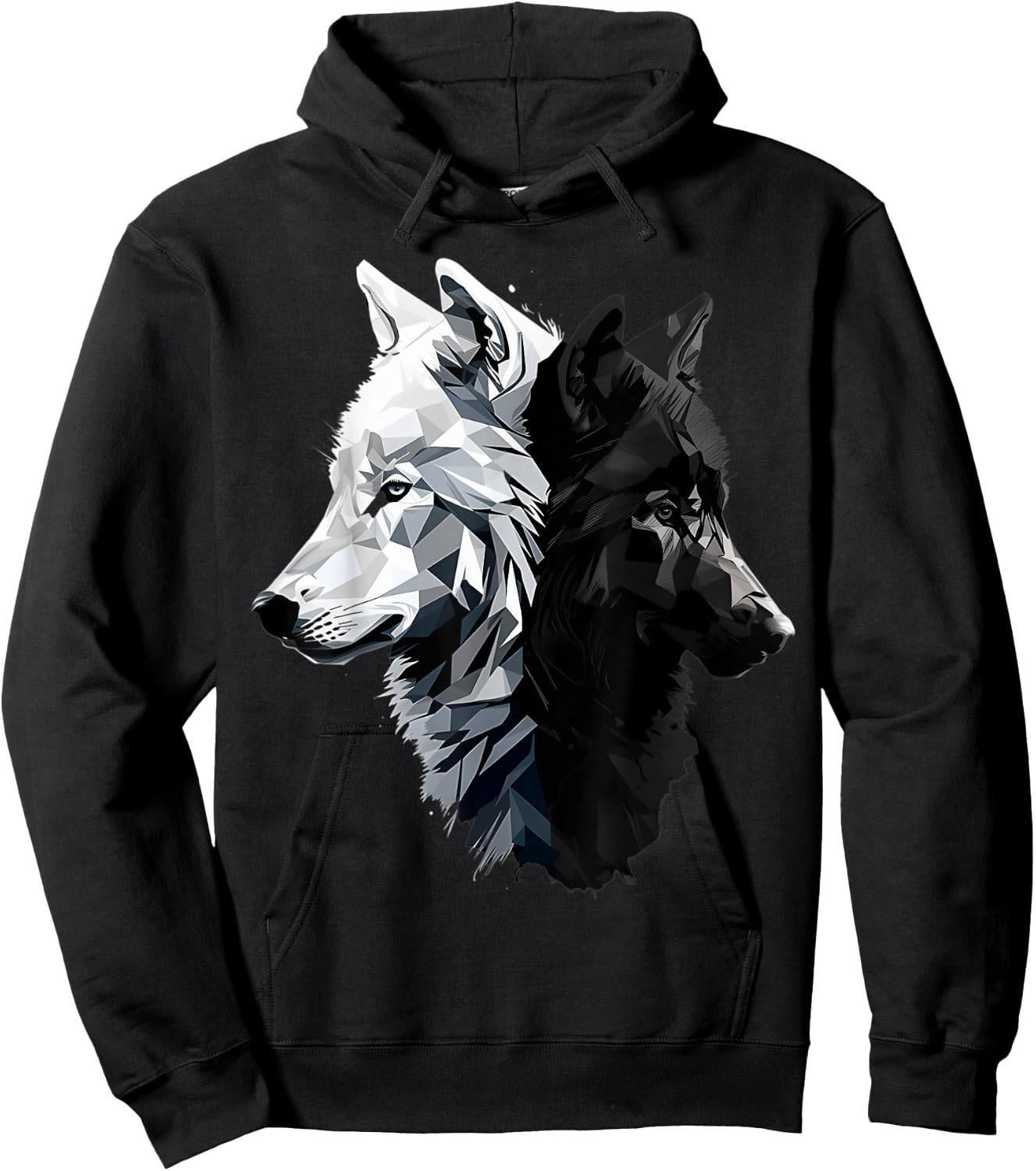 Dangerous And Beautifull Two Wolves Black And White Hoodie - Hoodie | Black